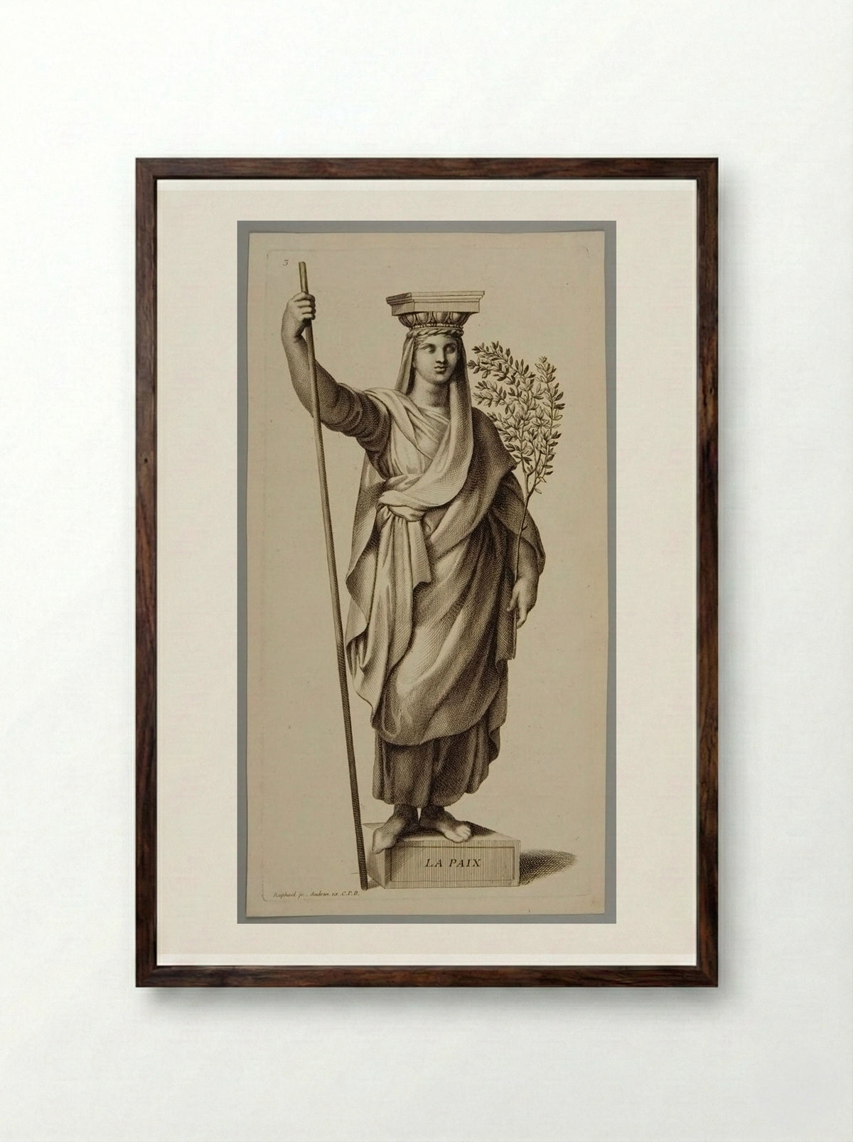 Peace (La Paix) - Gérard Audran - Framed Print Dark Wood