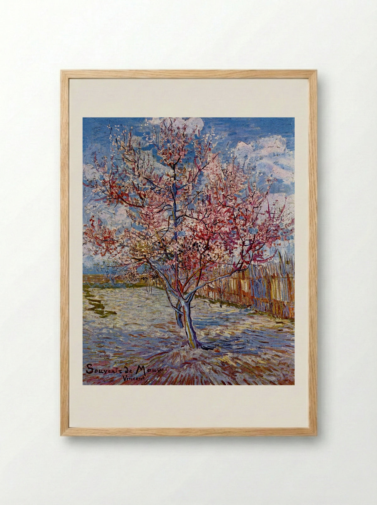 Peach Tree in Bloom (in memory of Mauve) - Vincent van Gogh - Framed Print Wood