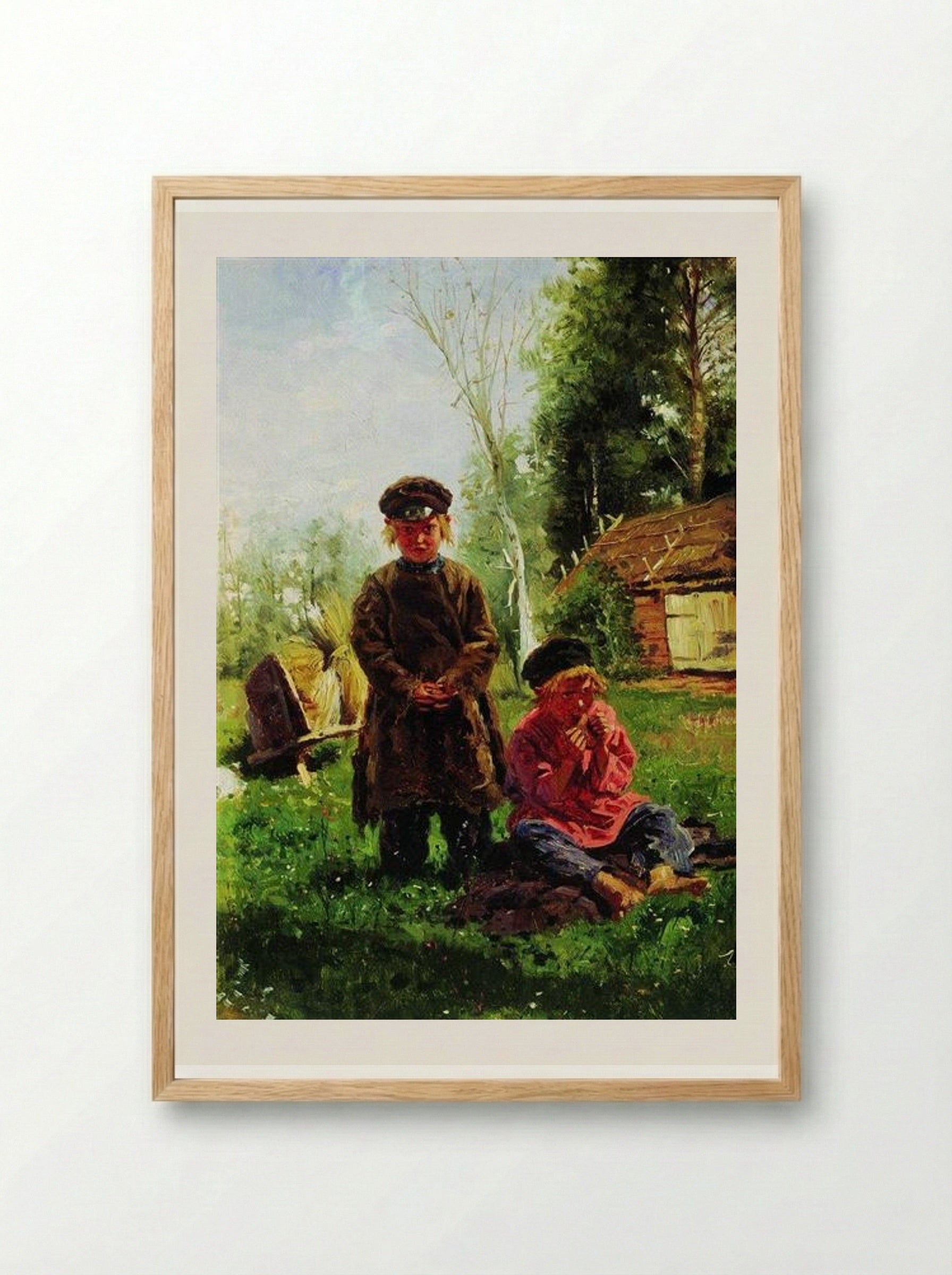 Peasant Boys - Vladimir Makovsky - Framed Print Wood