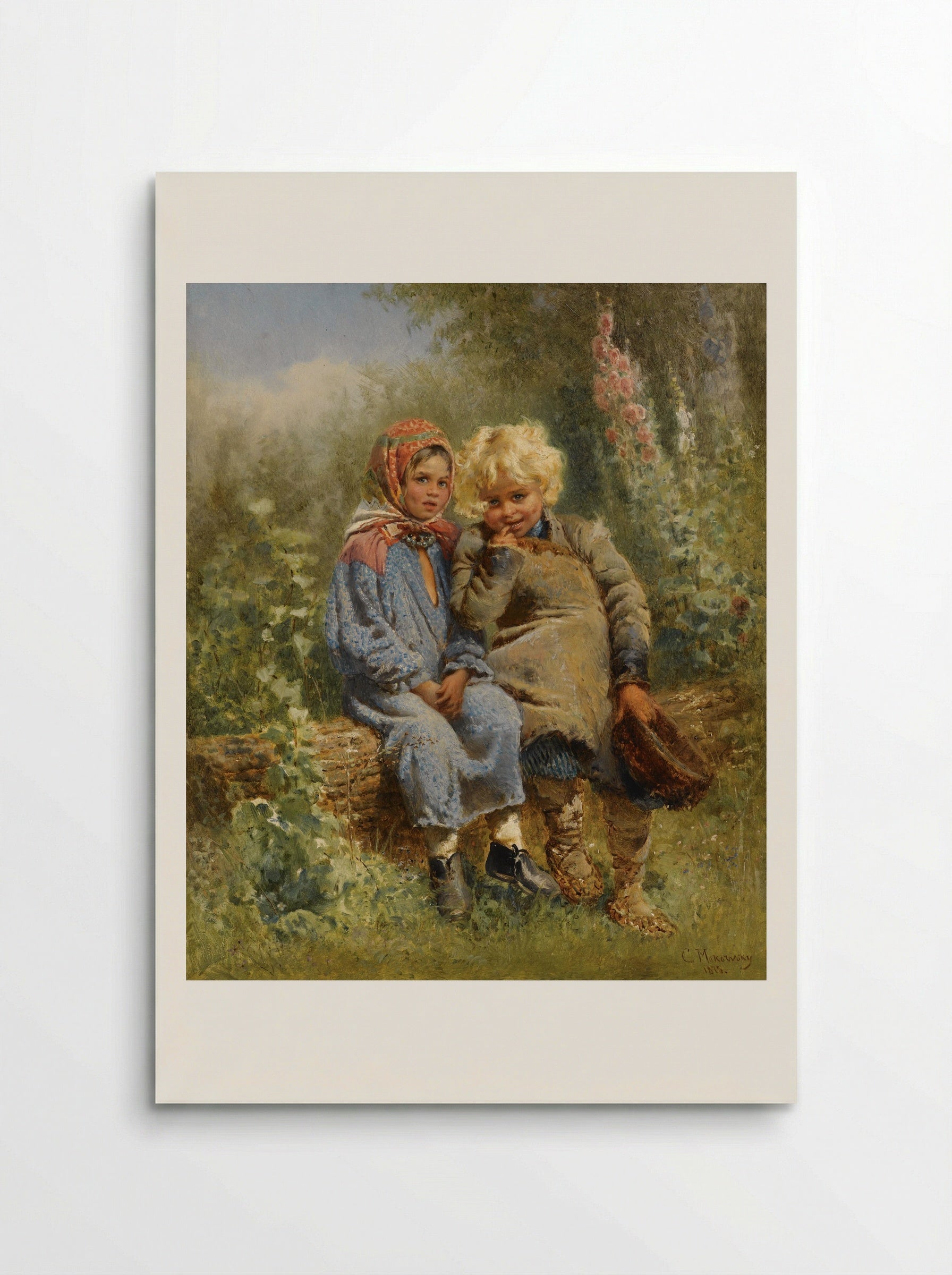 Peasant Children at Rest - Konstantin Makovsky - Poster