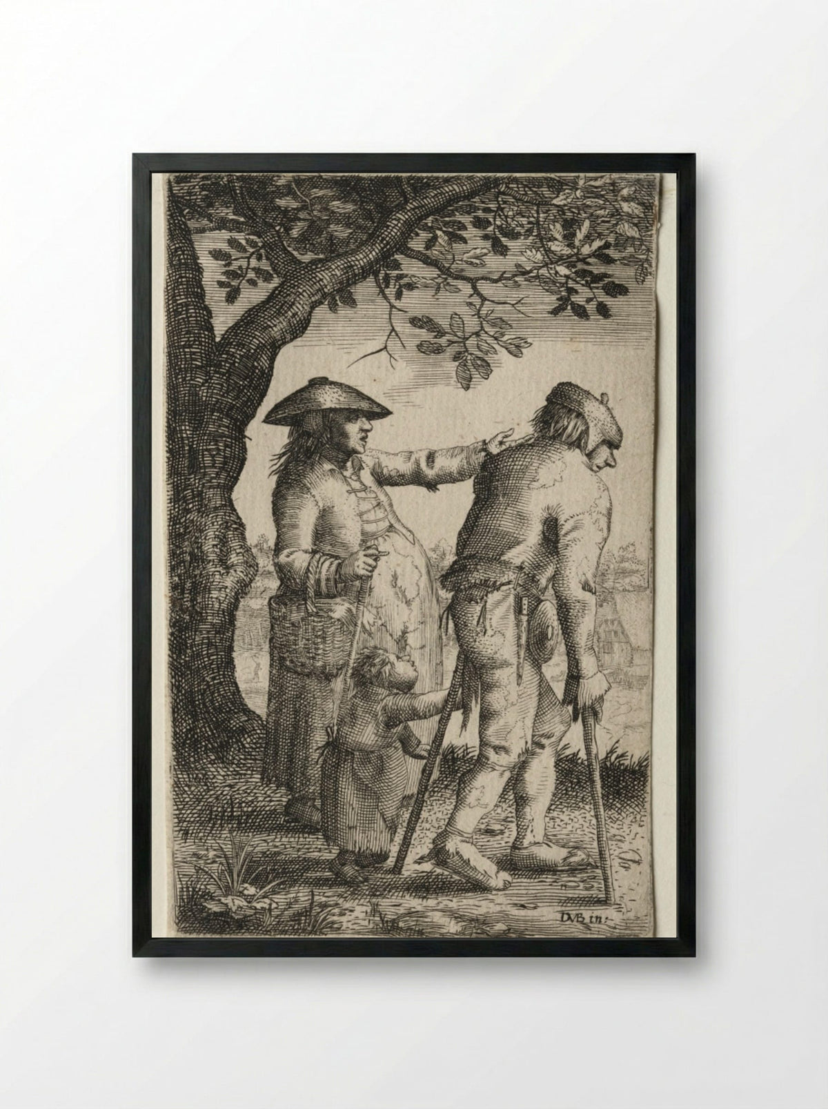 Peasant Family - David Vinckboons - Framed Print Black
