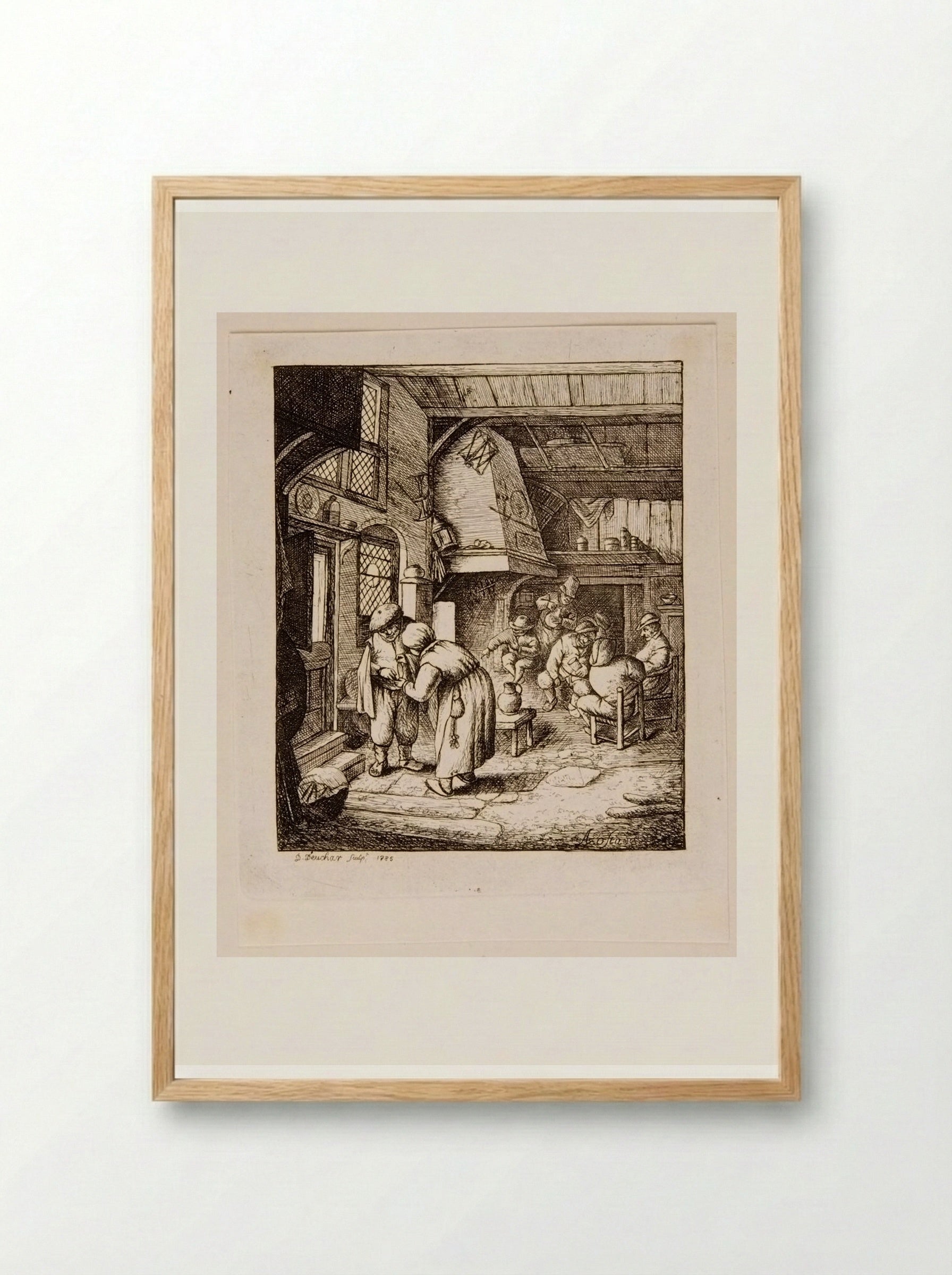 Peasant Paying His Bill - David Deuchar - Framed Print Wood