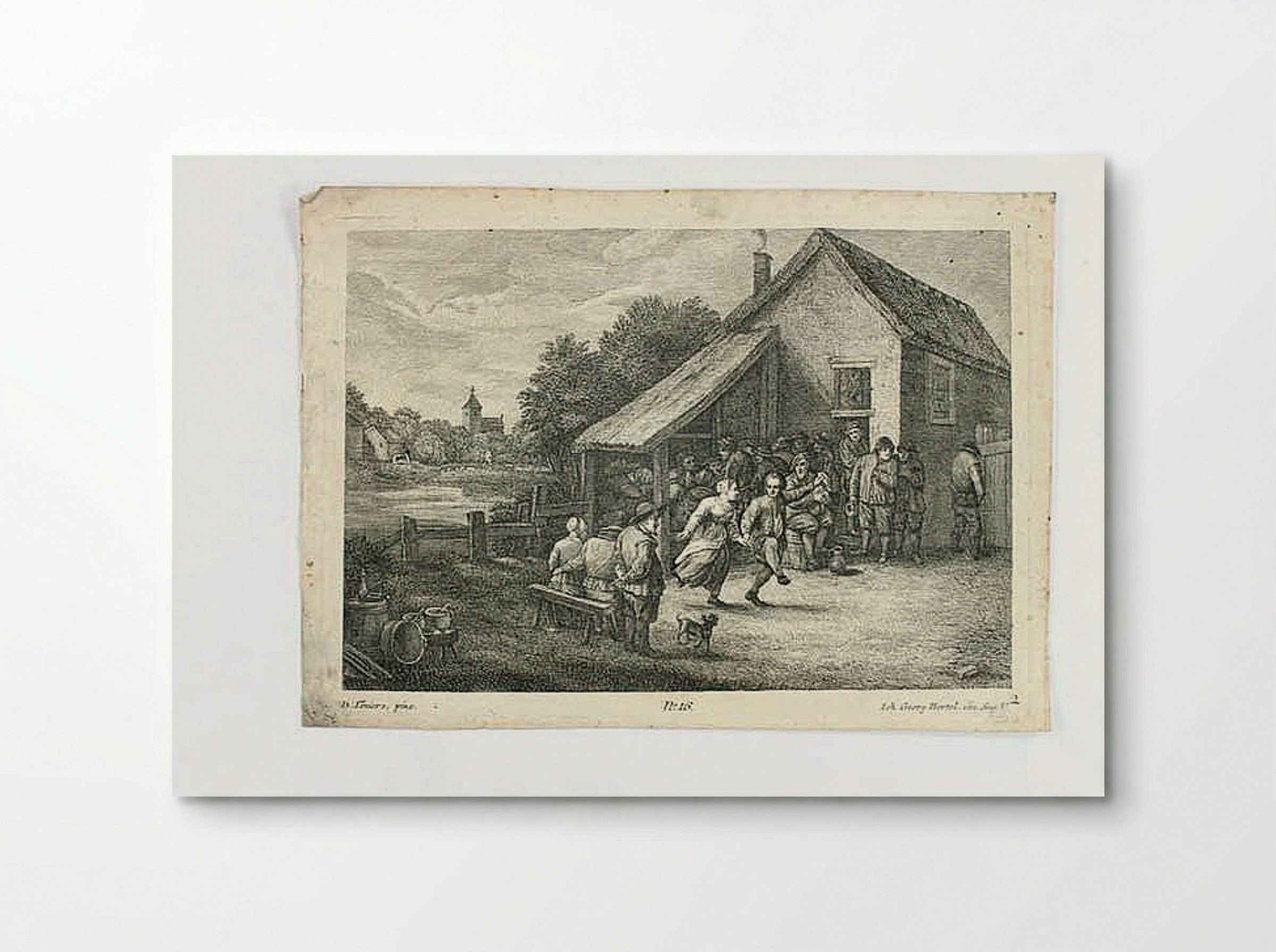 Peasant Scene Outside an Inn - Johann Georg Hertel (II) - Poster
