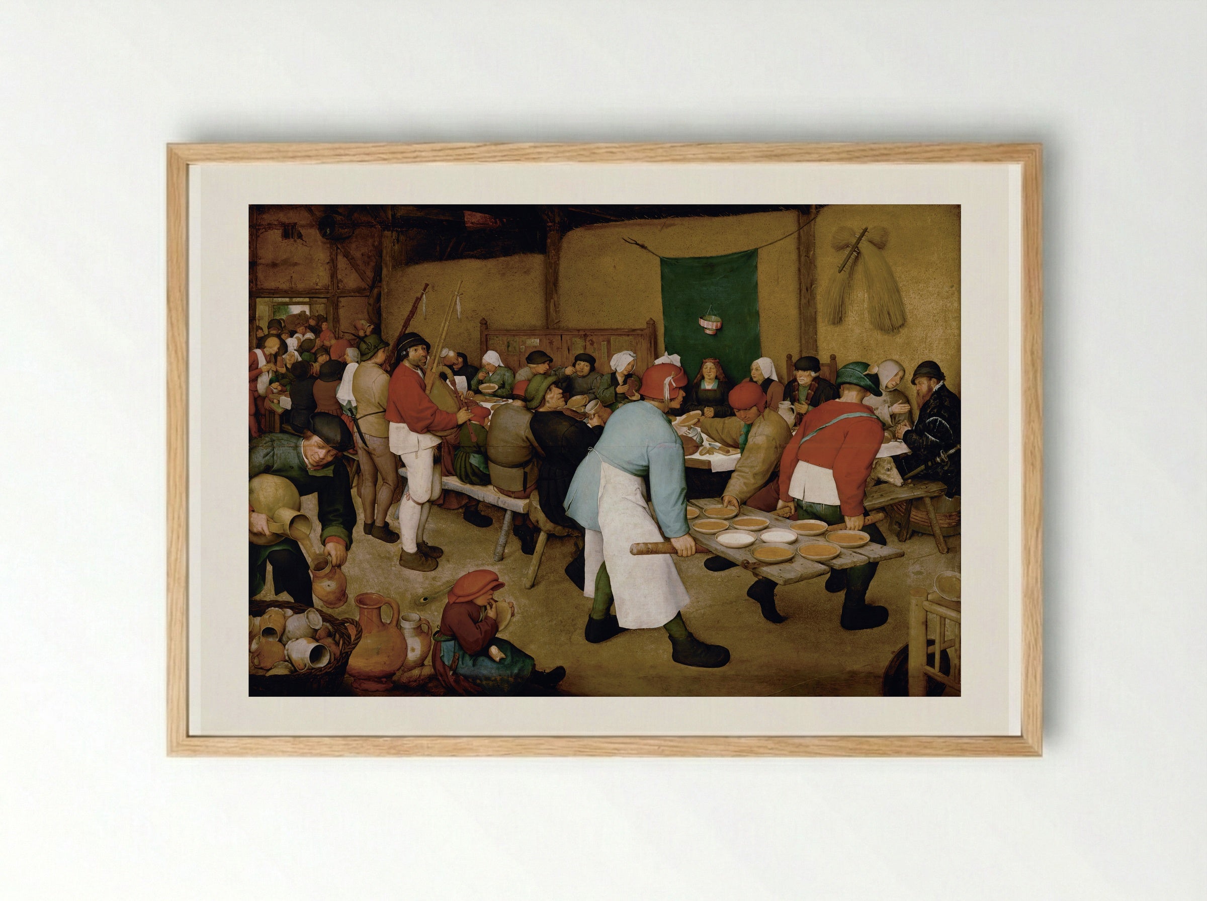 Peasant Wedding - Pieter Bruegel the Elder - Framed Print Wood