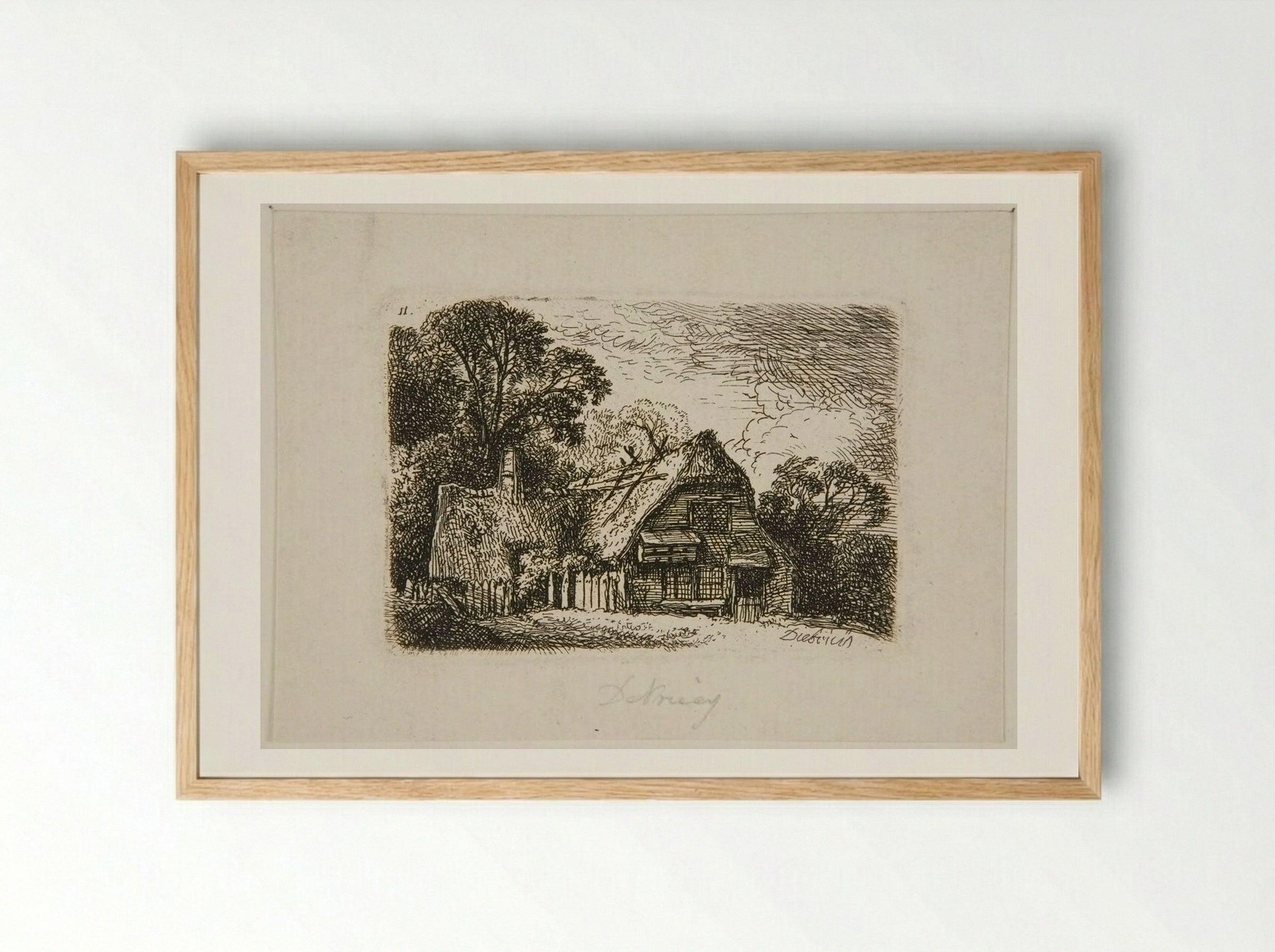Peasant's House - Christian Wilhelm Ernst Dietrich - Framed Print Wood