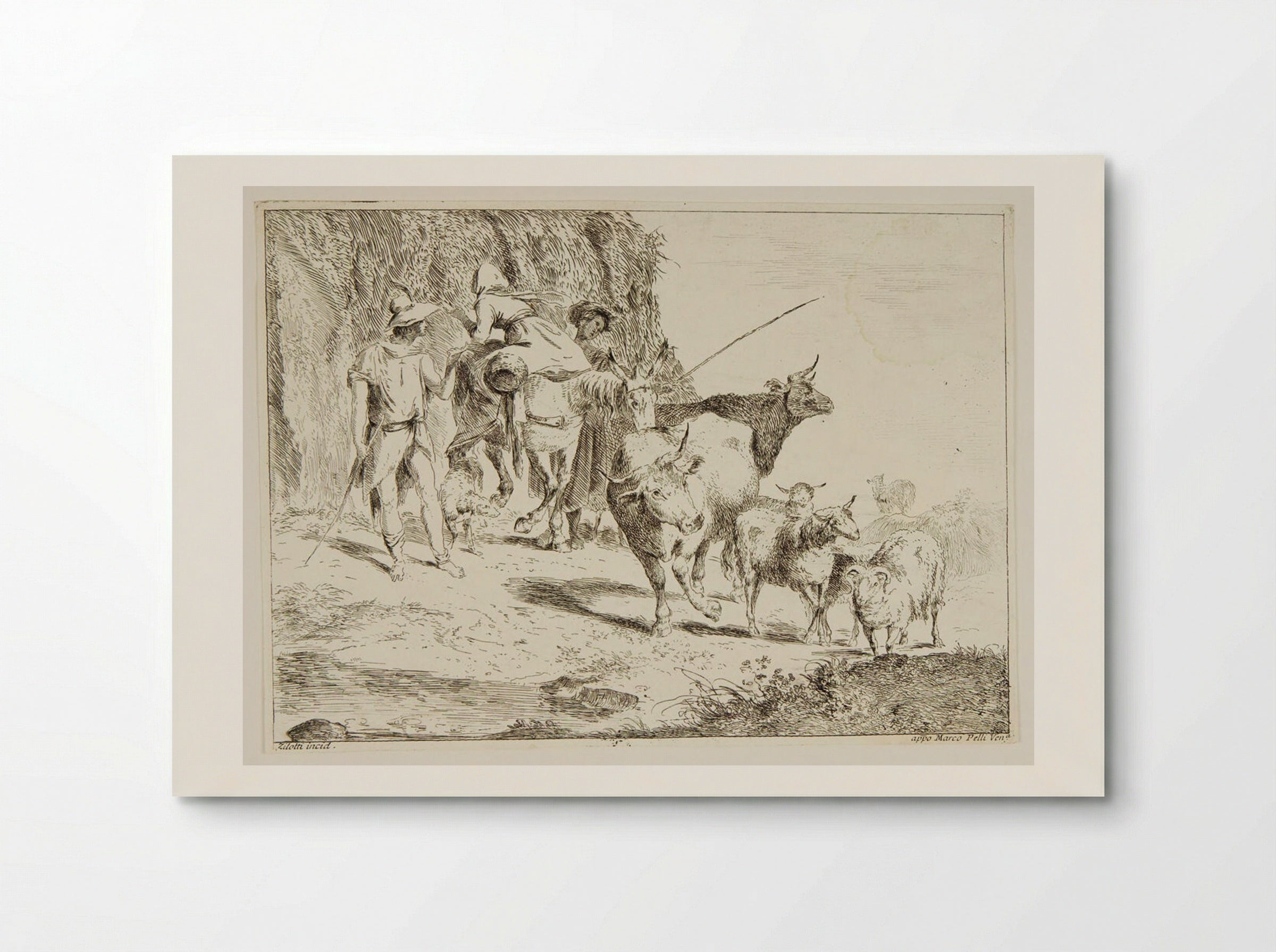 Peasants and Cattle - Domenico Bernardo Zilotti - Poster