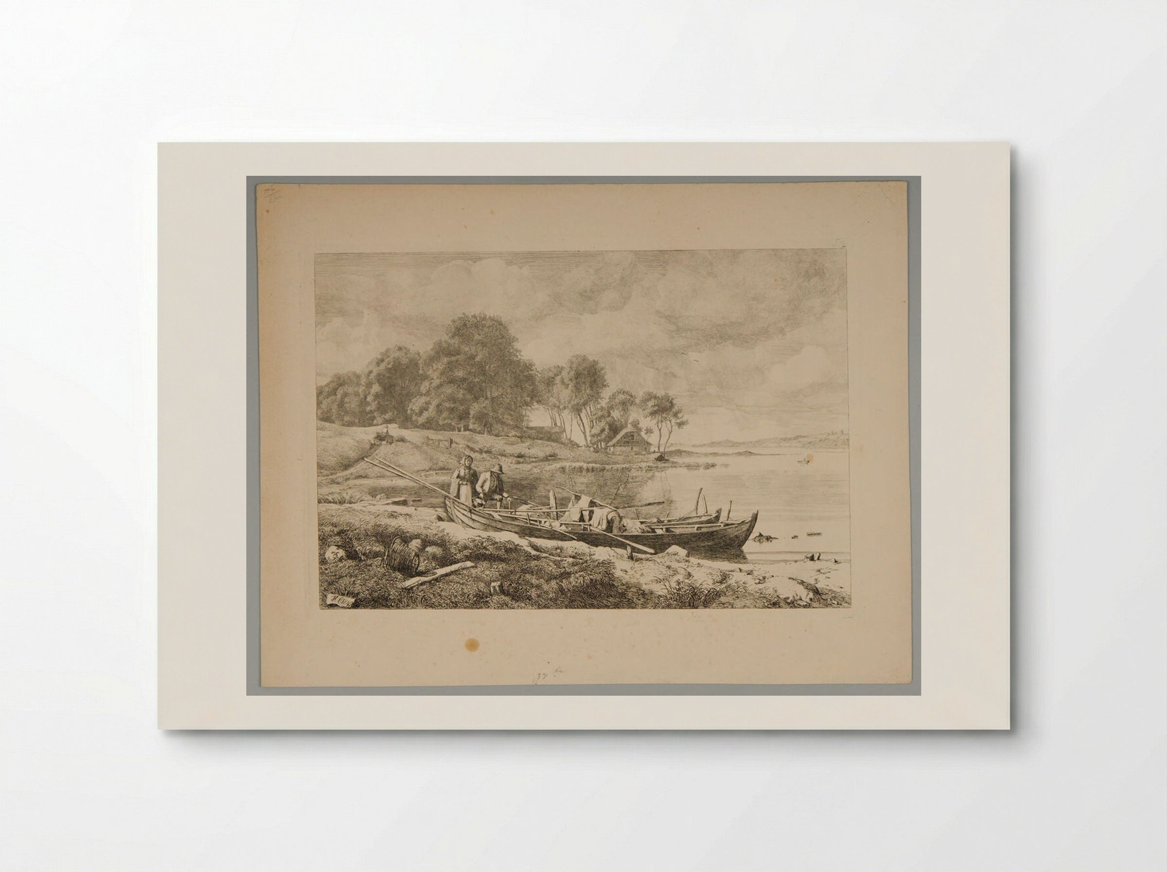 Peasants by the Fishing Boats - Johann Hermann Carmiencke - Poster