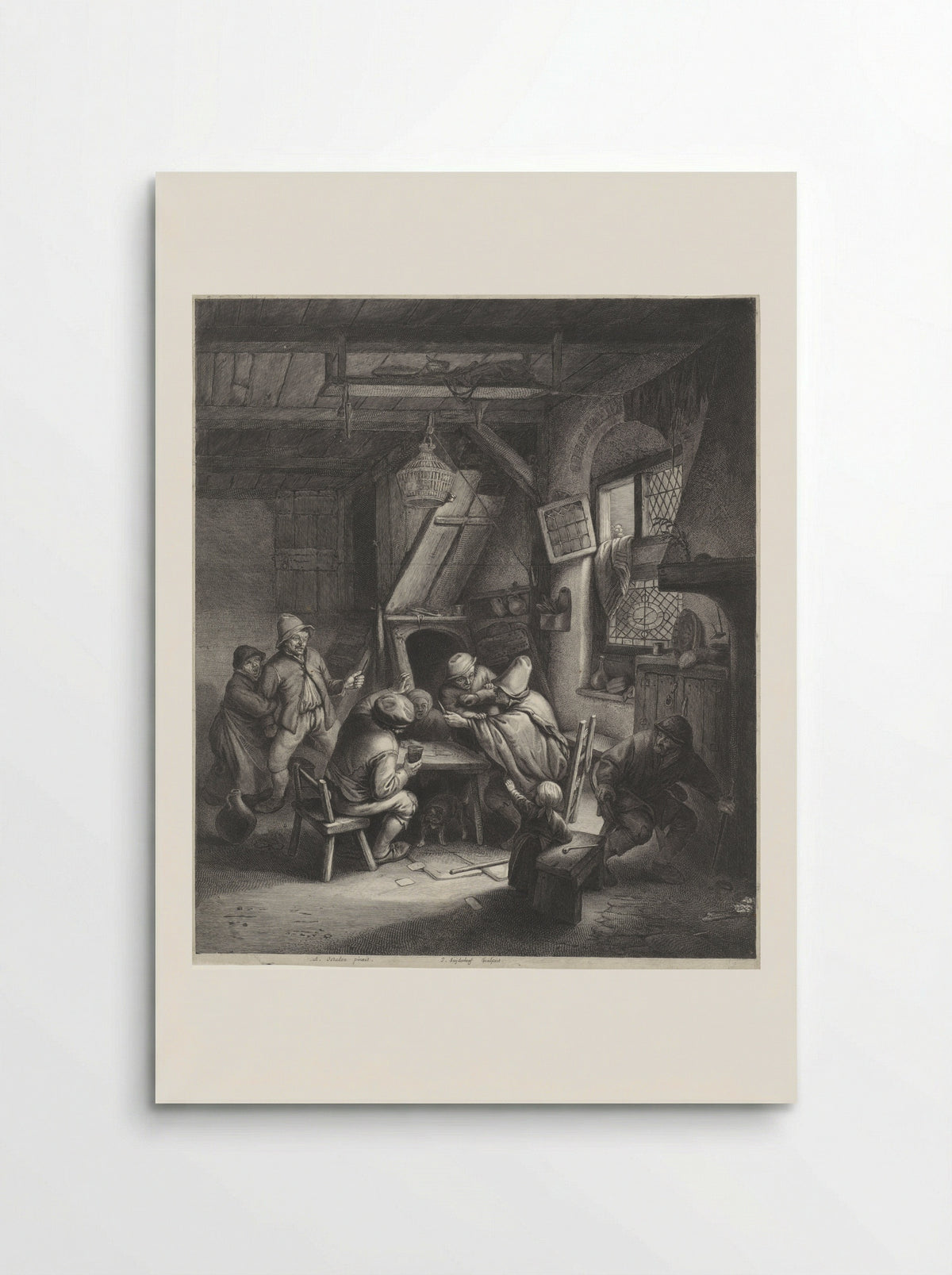 Peasants in an Interior - Jonas Suyderhoef - Poster