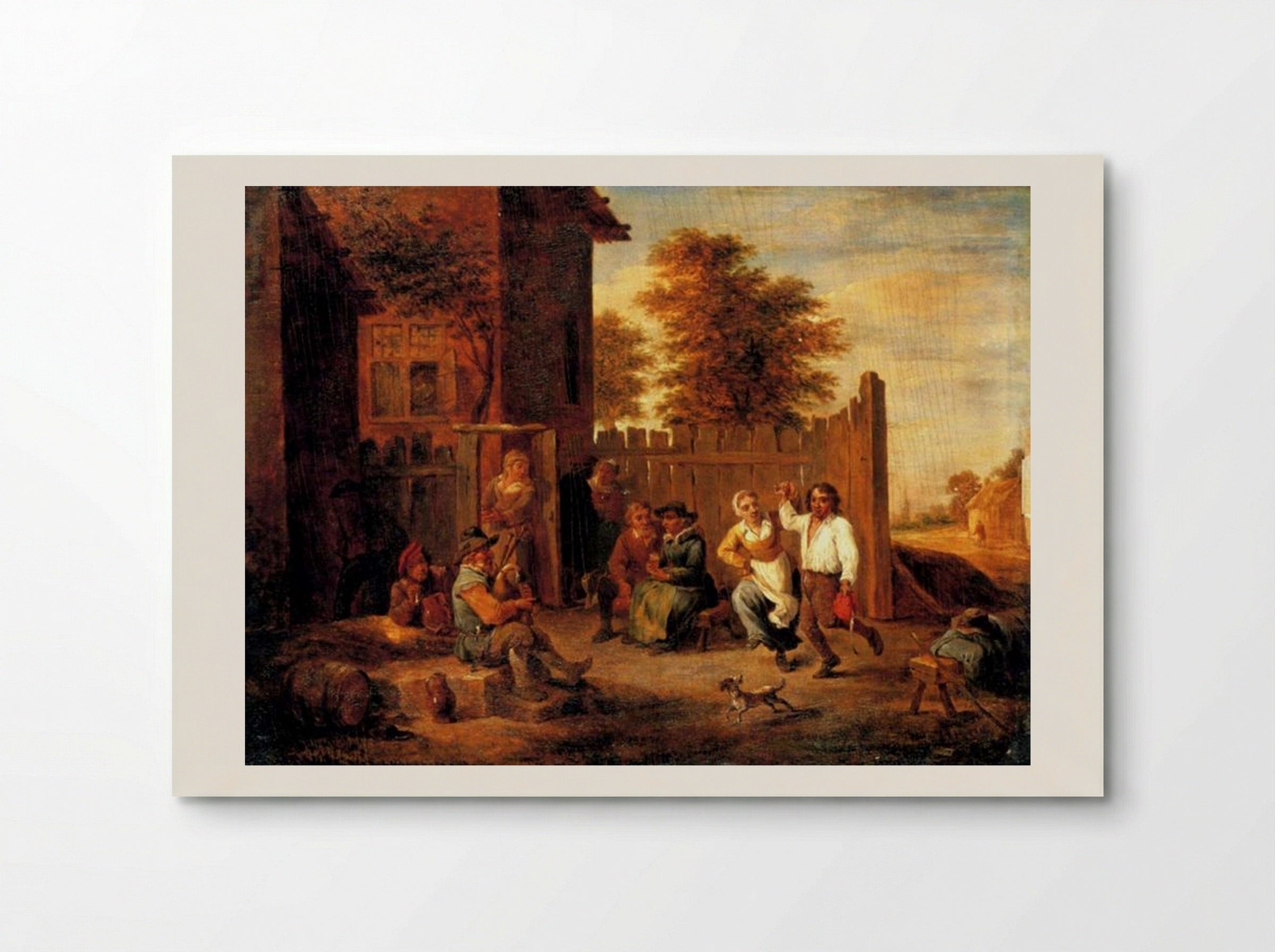 Peasants merrying outside an inn - David Teniers the Younger - Poster