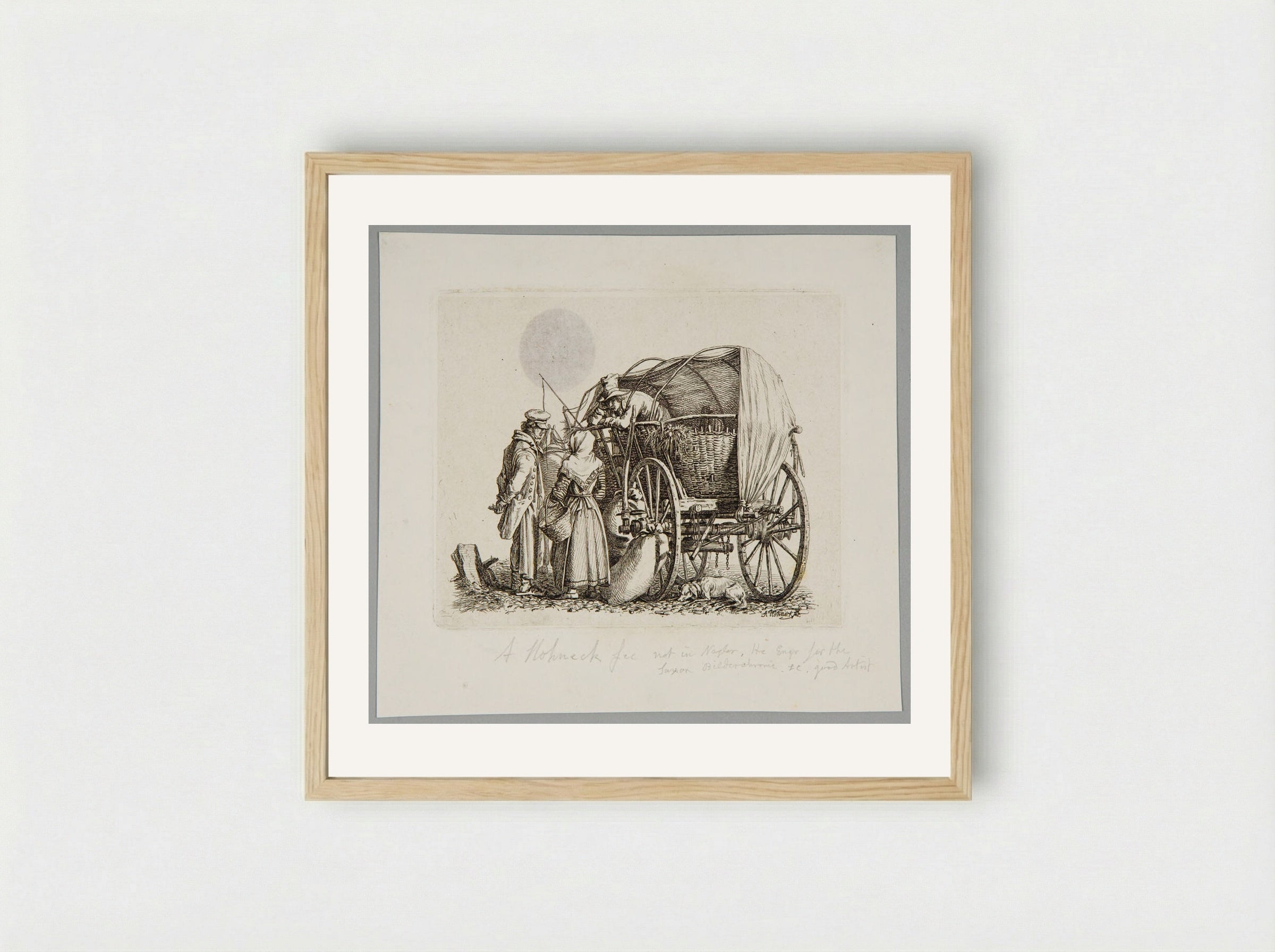 Peasants with a Wagon - Adolf Hohneck - Framed Print Wood