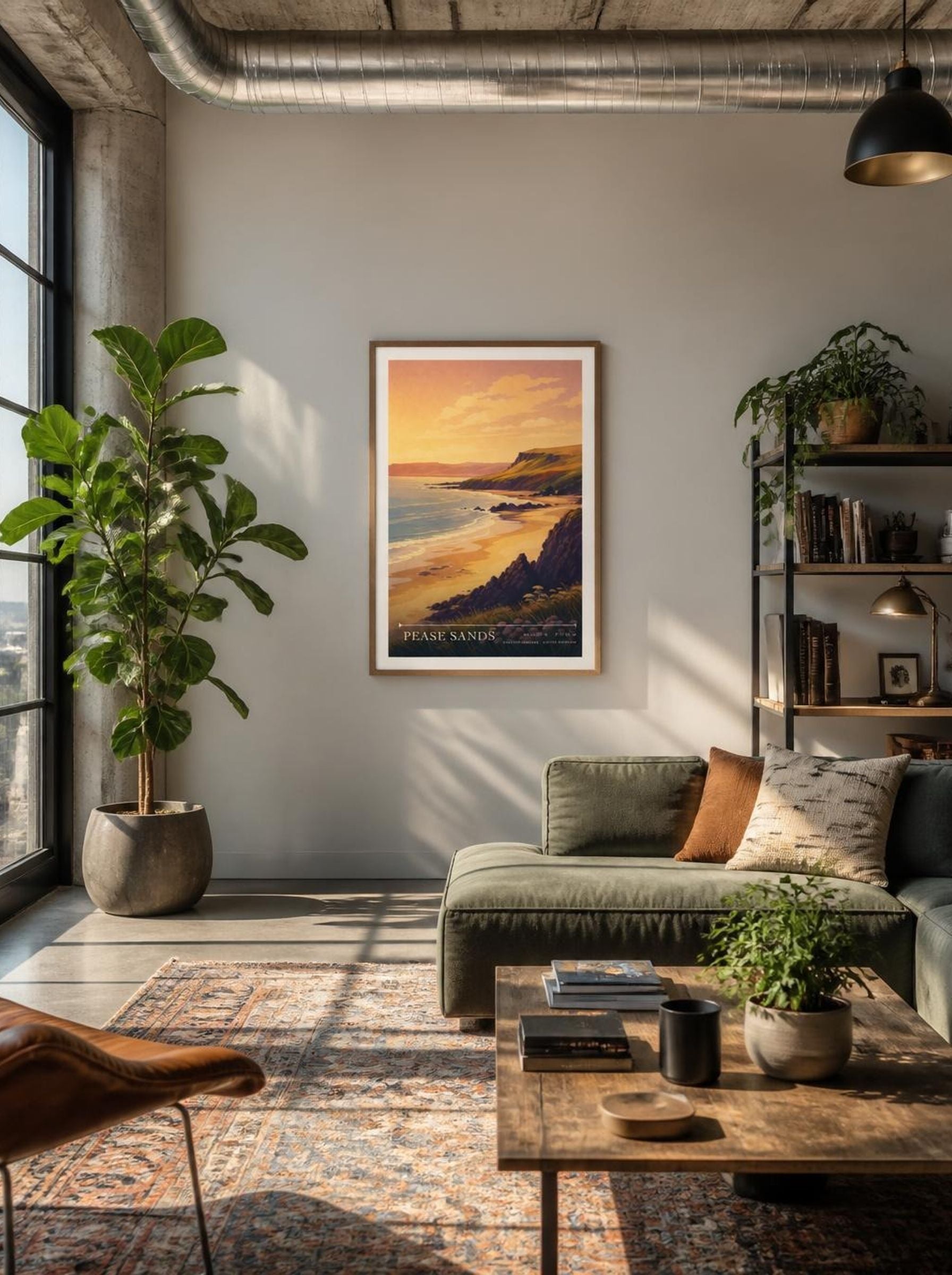 Pease Sands Scottish Borders United Kingdom Travel Poster - Lifestyle