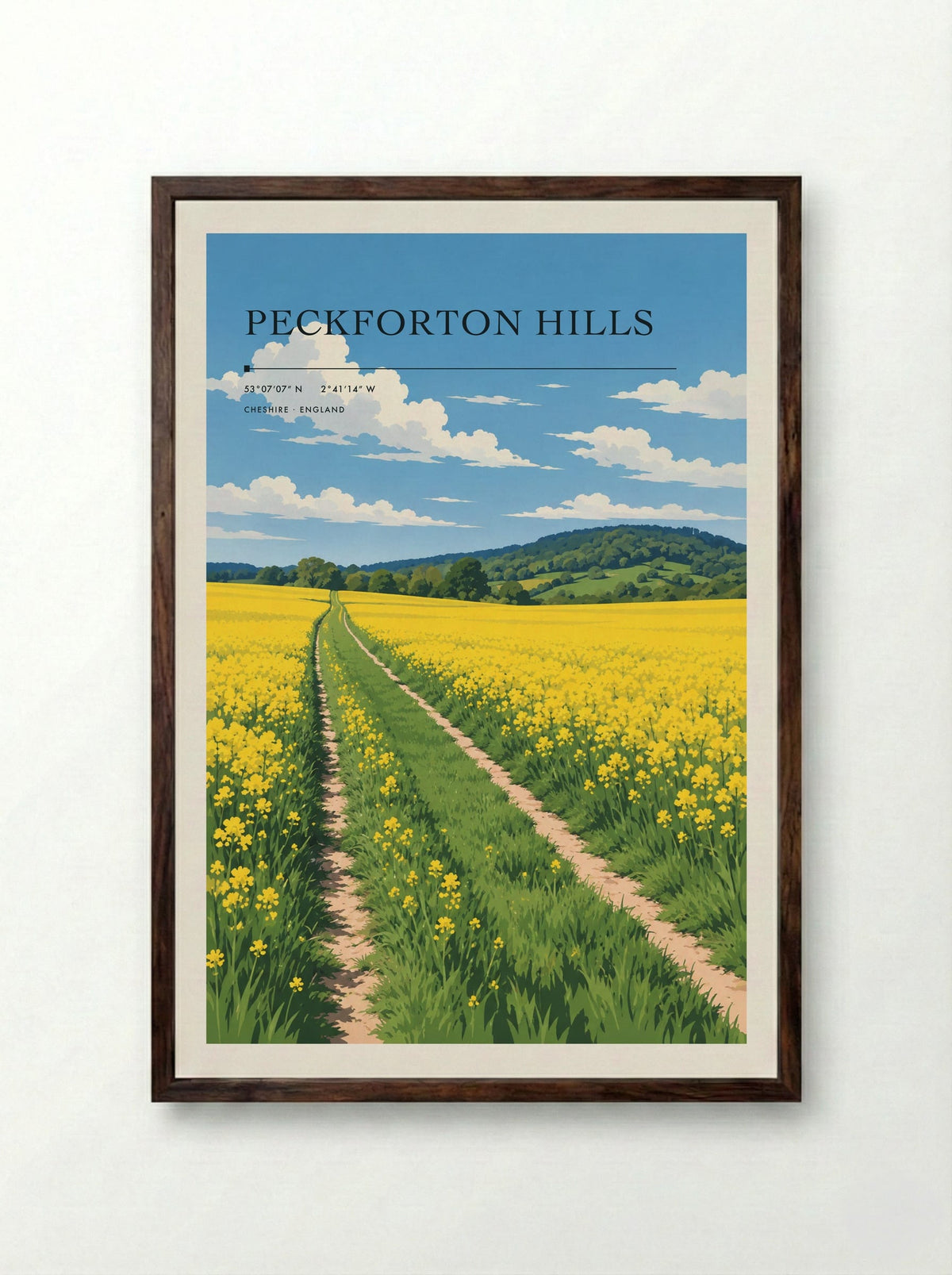 Peckforton Hills, Cheshire | Travel Poster - Framed Print Dark Wood