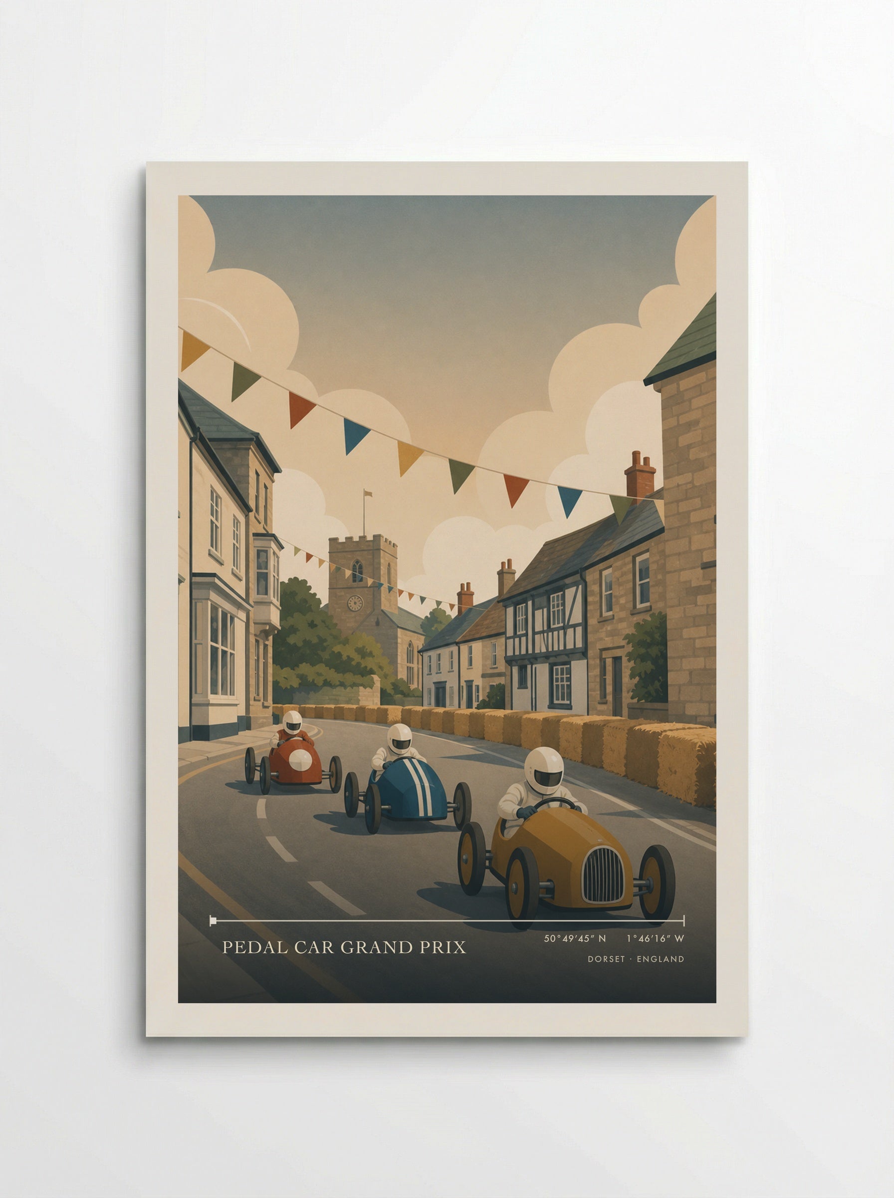 Pedal Car Grand Prix Dorset England Travel Poster - Poster