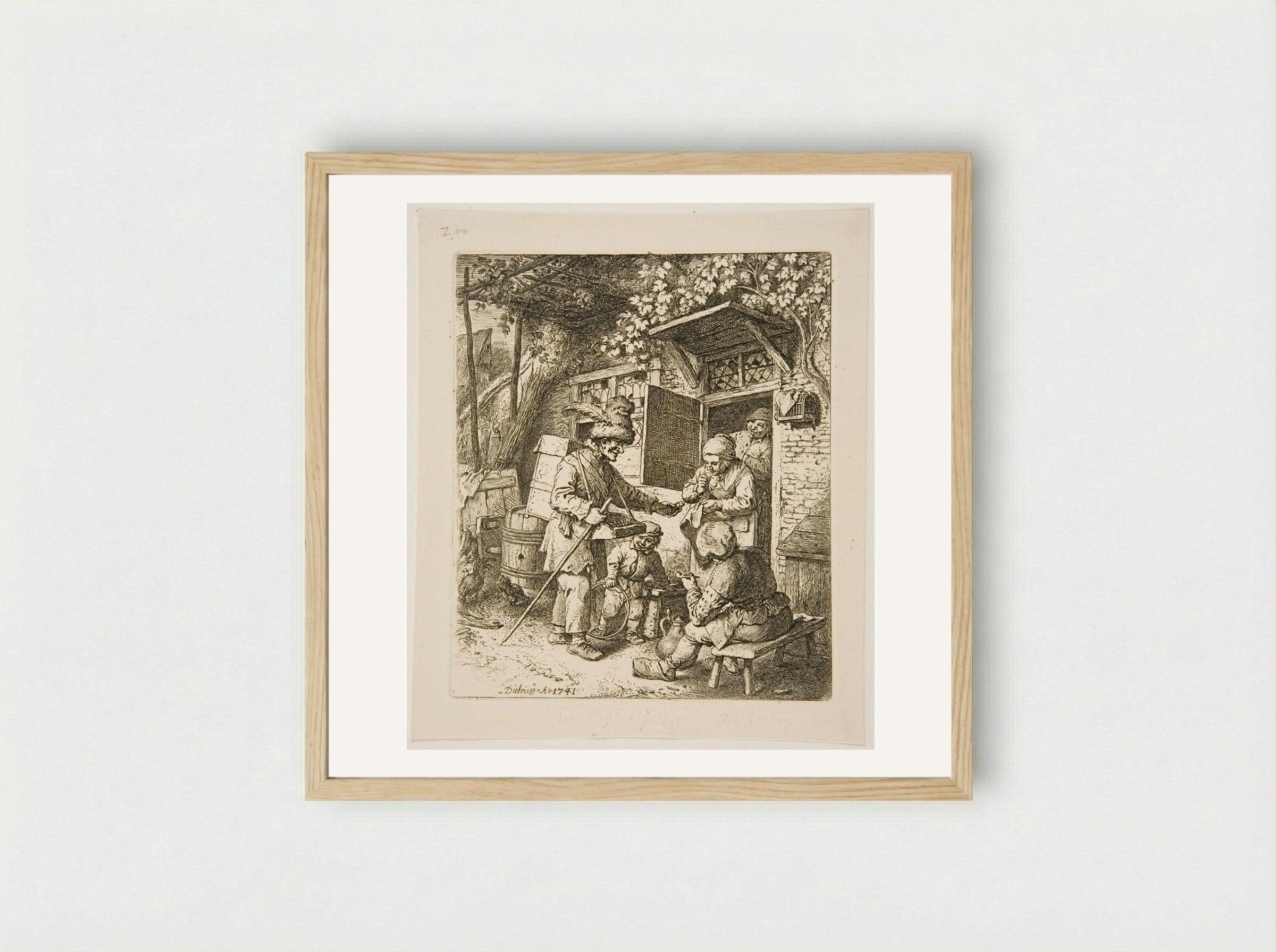 Peddler - Christian Wilhelm Ernst Dietrich - Framed Print Wood