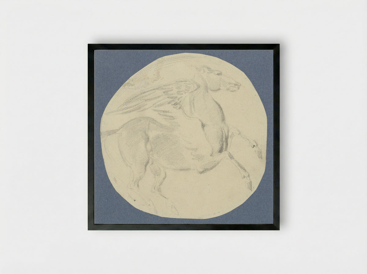 Pegasus - Louis Boulanger - Framed Print Black