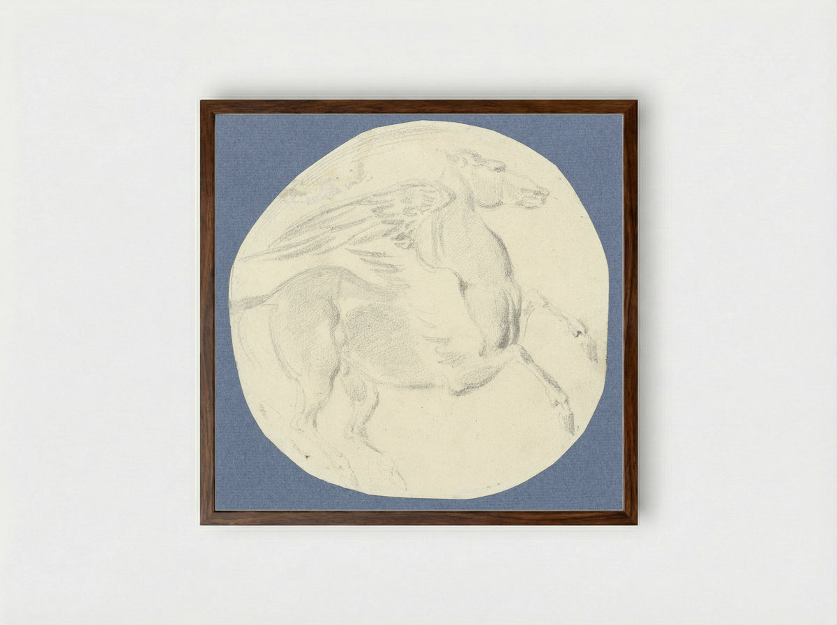 Pegasus - Louis Boulanger - Framed Print Dark Wood
