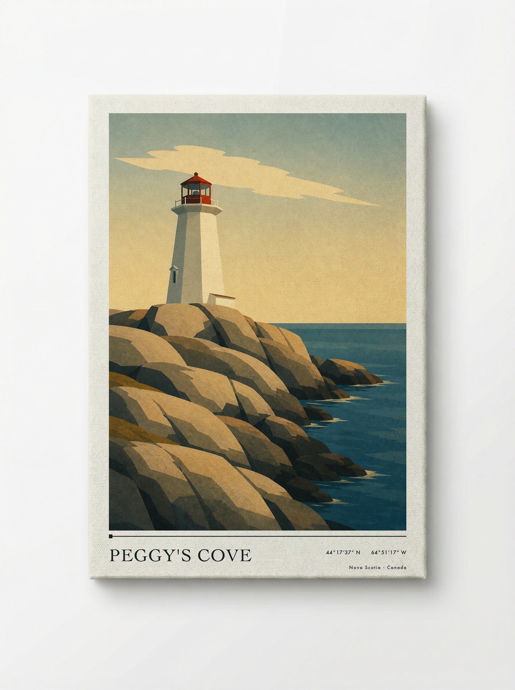 Peggy's Cove Travel Poster Artwork - Canvas