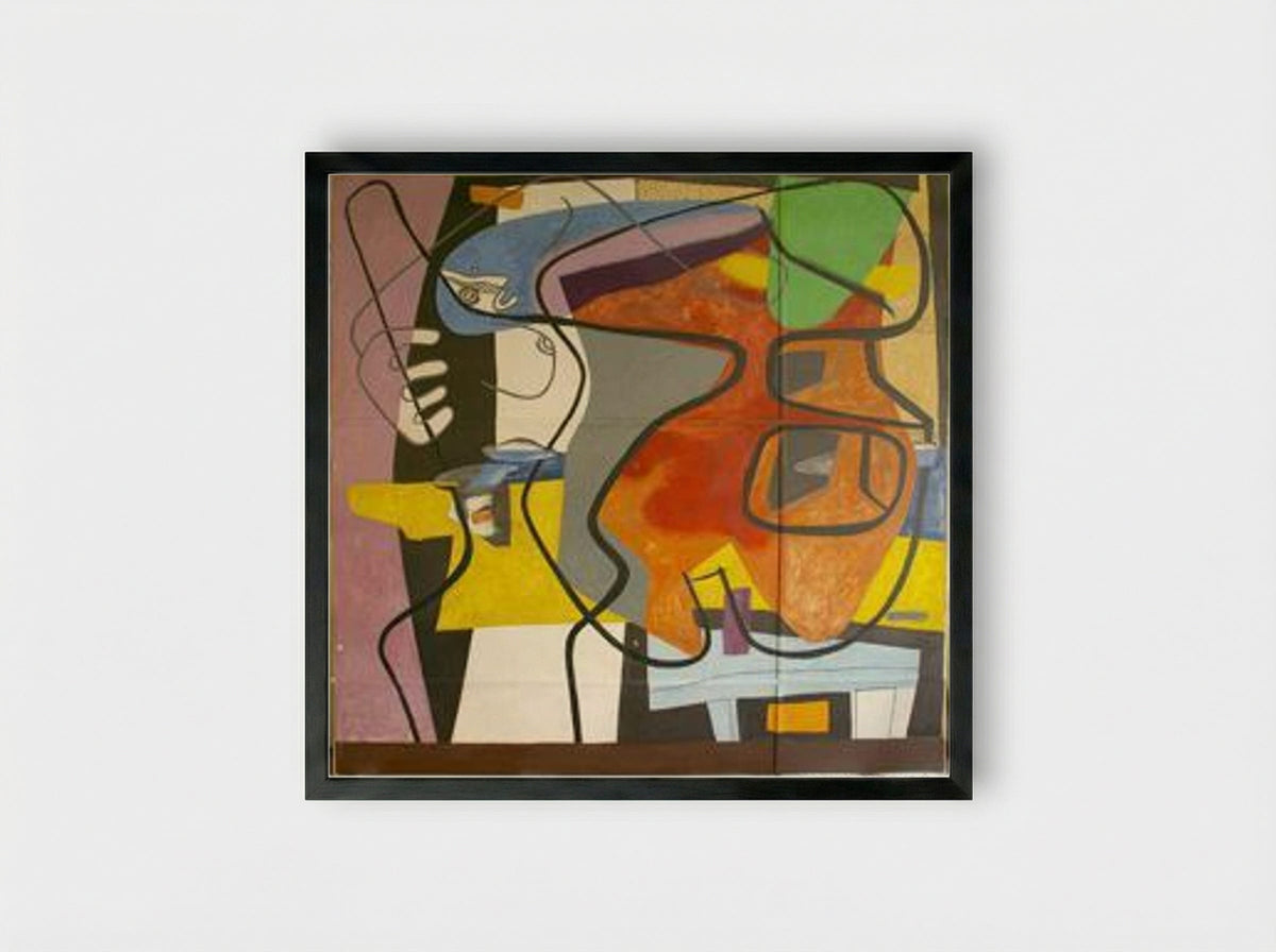 Peinture murale, 35 rue de Sèvres - Le Corbusier - Framed Print Black