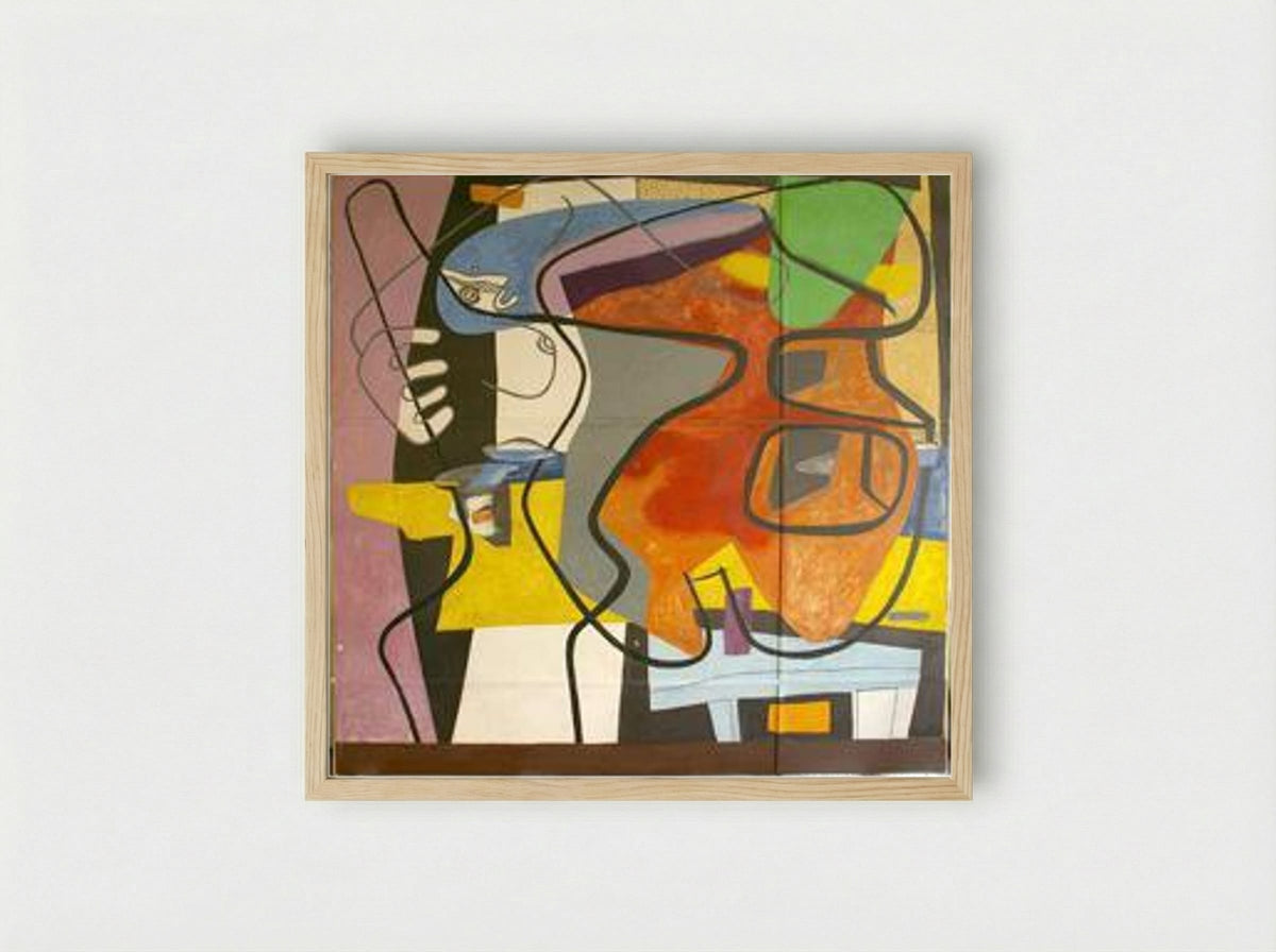 Peinture murale, 35 rue de Sèvres - Le Corbusier - Framed Print Wood