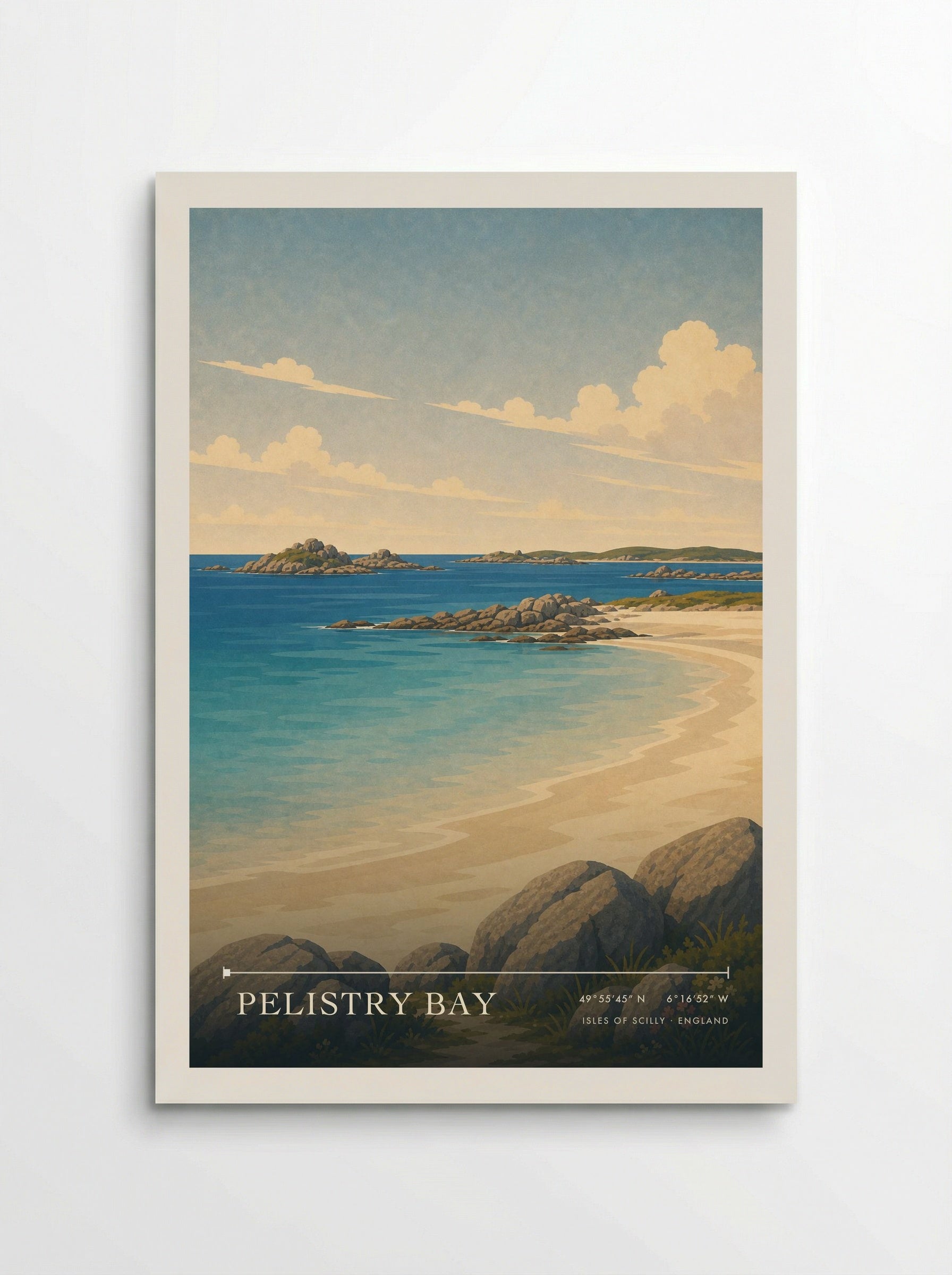 Pelistry Bay Isles of Scilly England Travel Poster - Poster