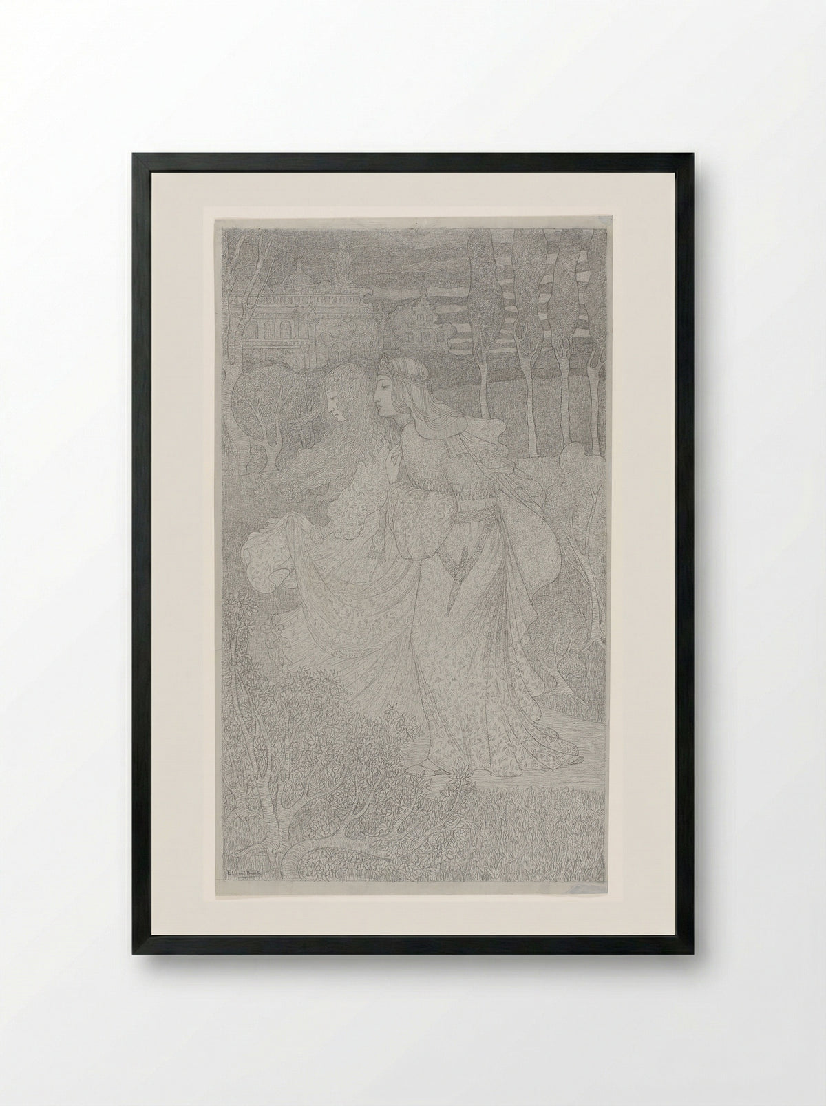 Pelléas et Mélisande - Etienne Bosch - Framed Print Black
