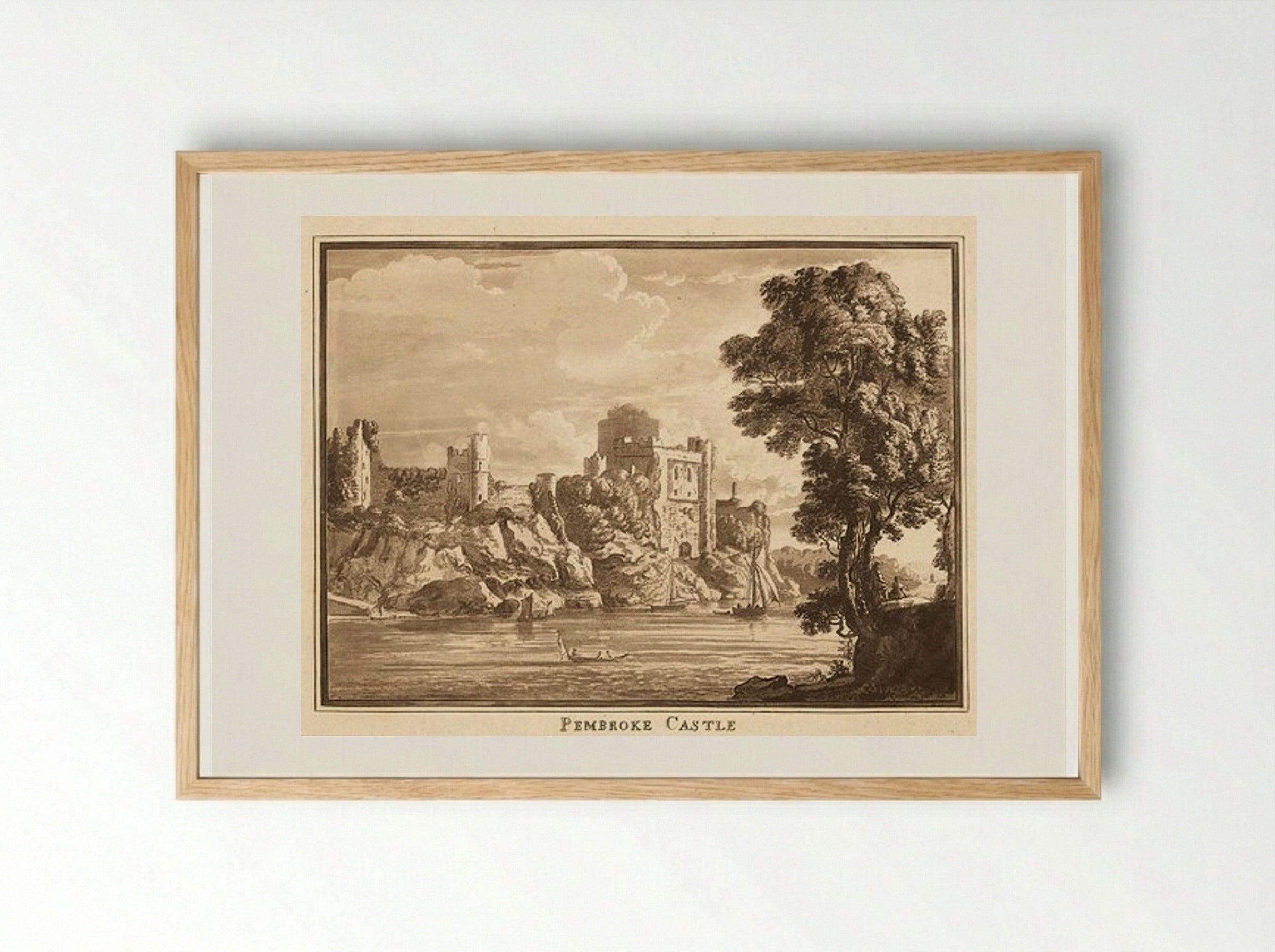 Pembroke Castle - Paul Sandby - Framed Print Wood