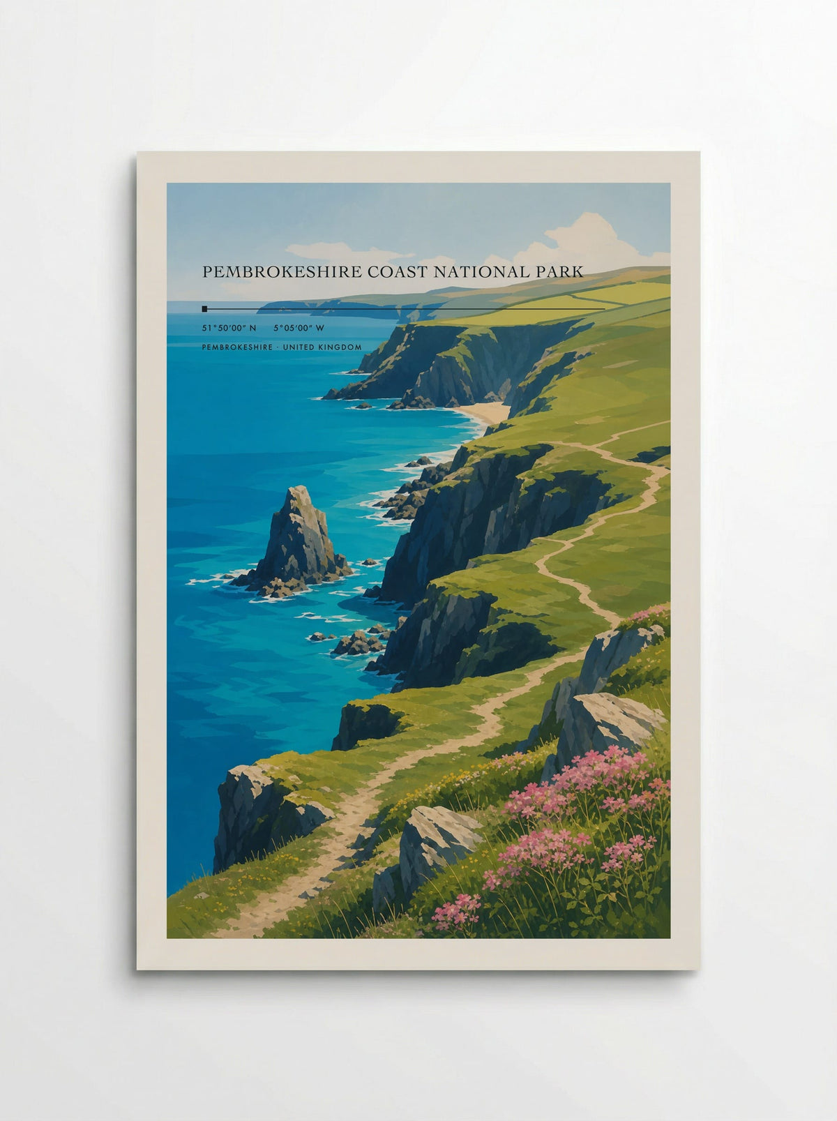 Pembrokeshire Coast National Park United Kingdom Travel Poster - Poster