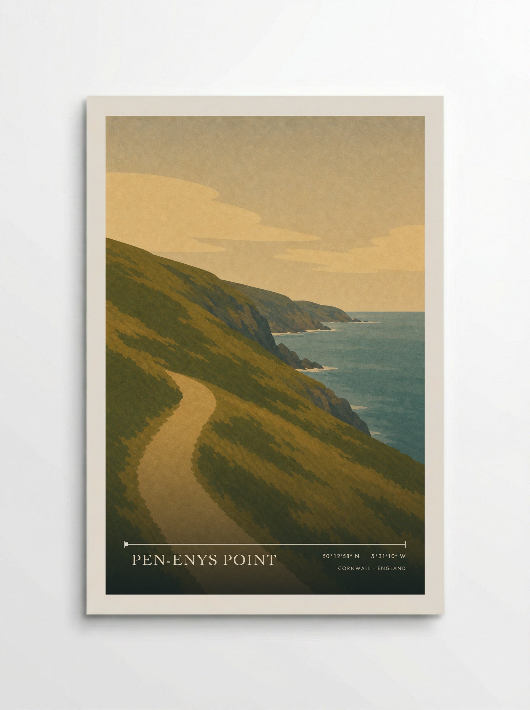 Pen-Enys Point Cornwall England Travel Poster - Poster