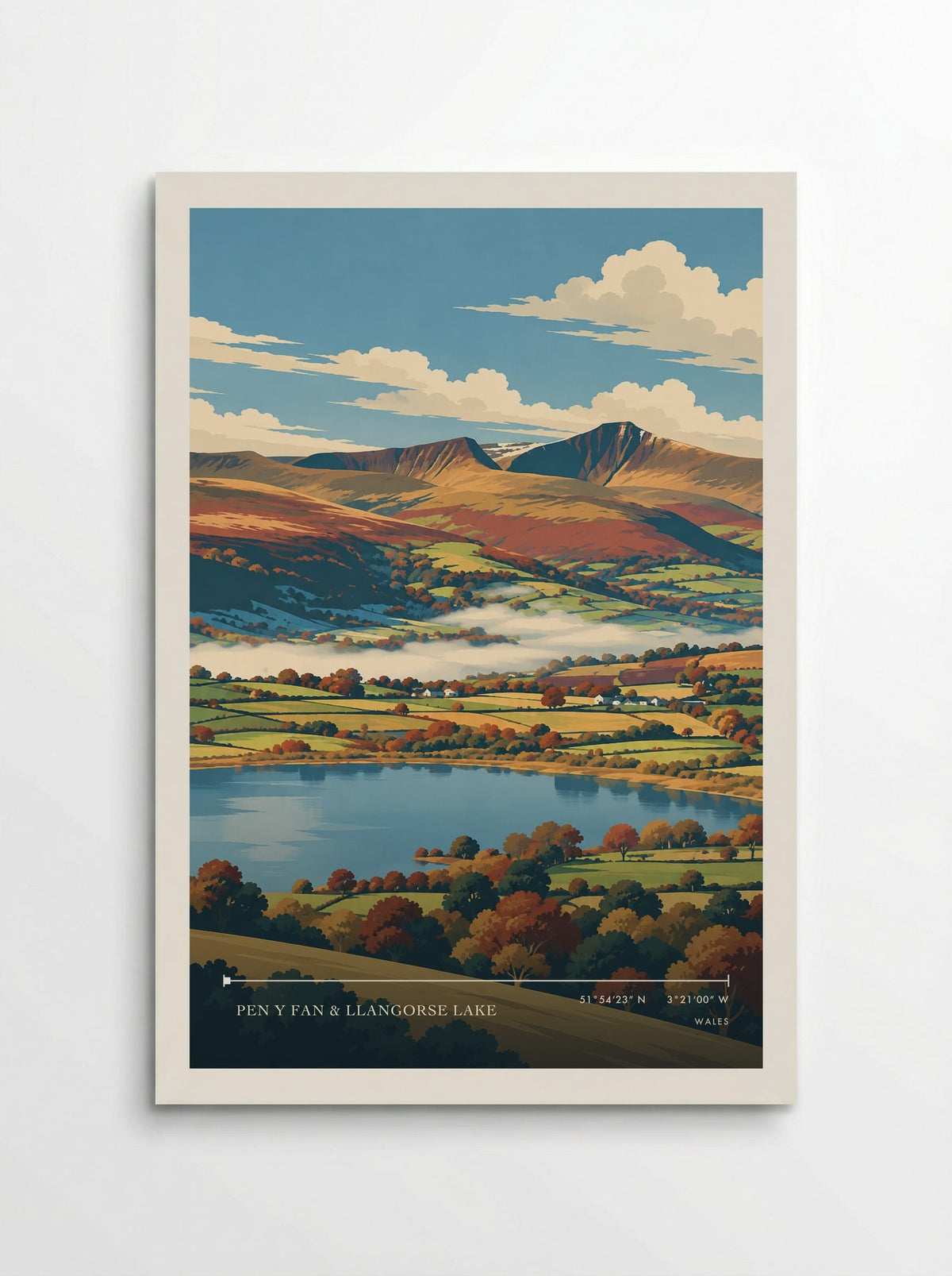Pen y Fan & Llangorse Lake | Travel Poster - Poster