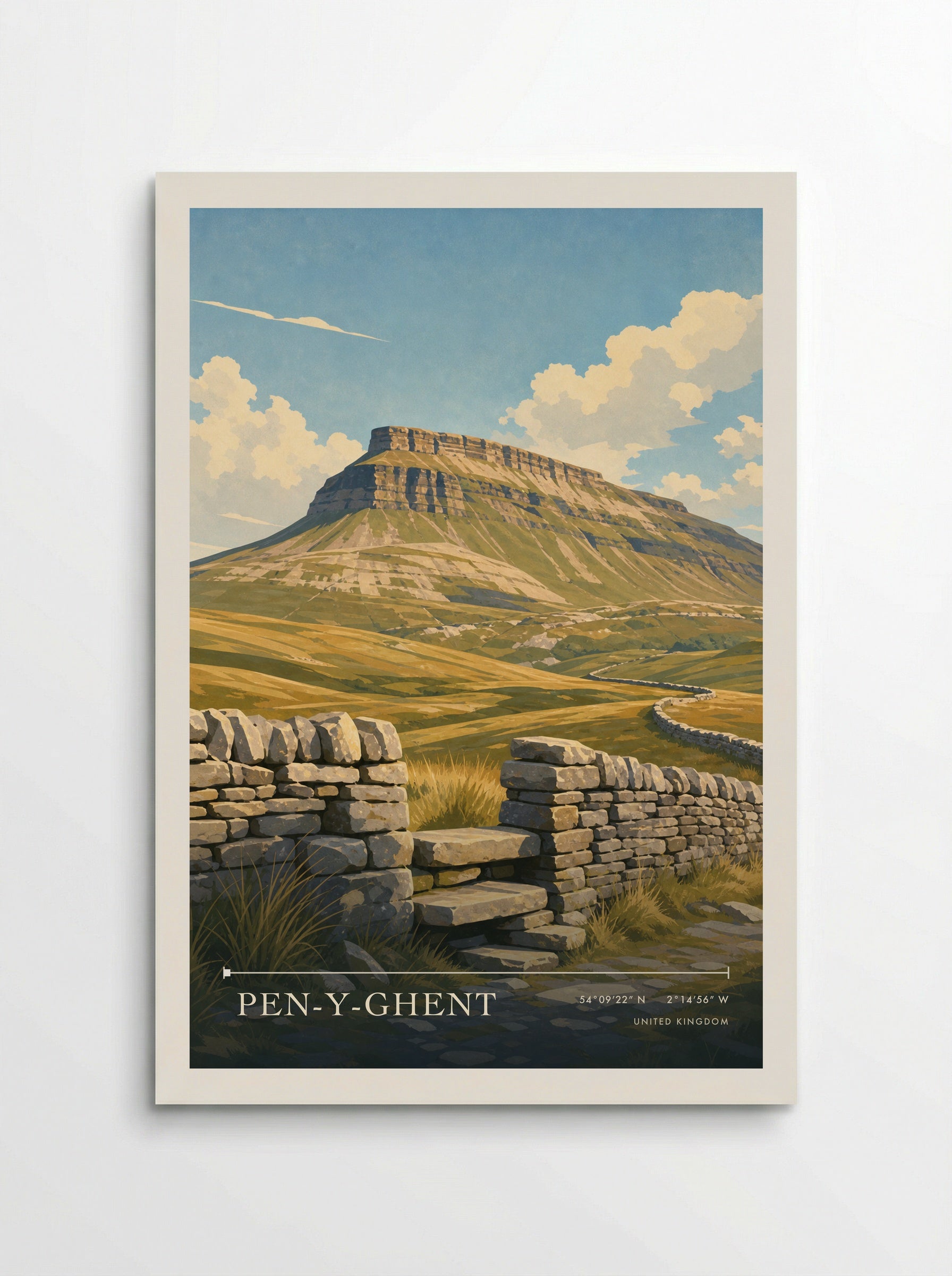 Pen-y-ghent United Kingdom Travel Poster - Poster