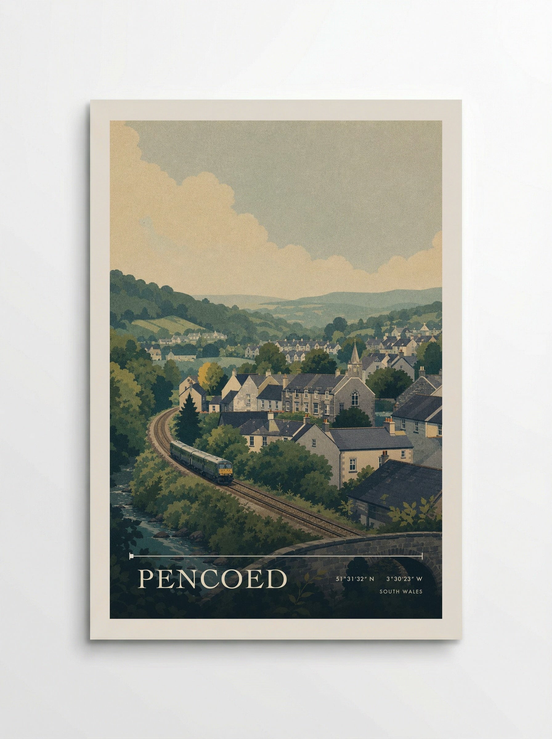 Pencoed South Wales Wales Travel Poster - Poster