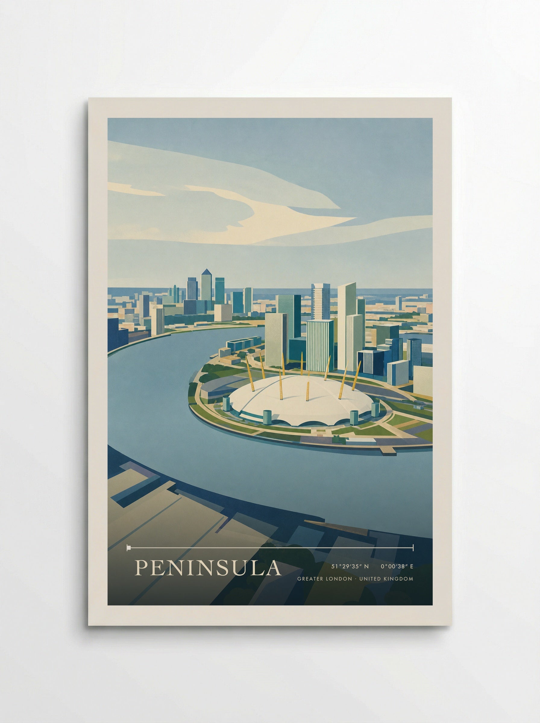 Peninsula Greater London United Kingdom Travel Poster - Poster