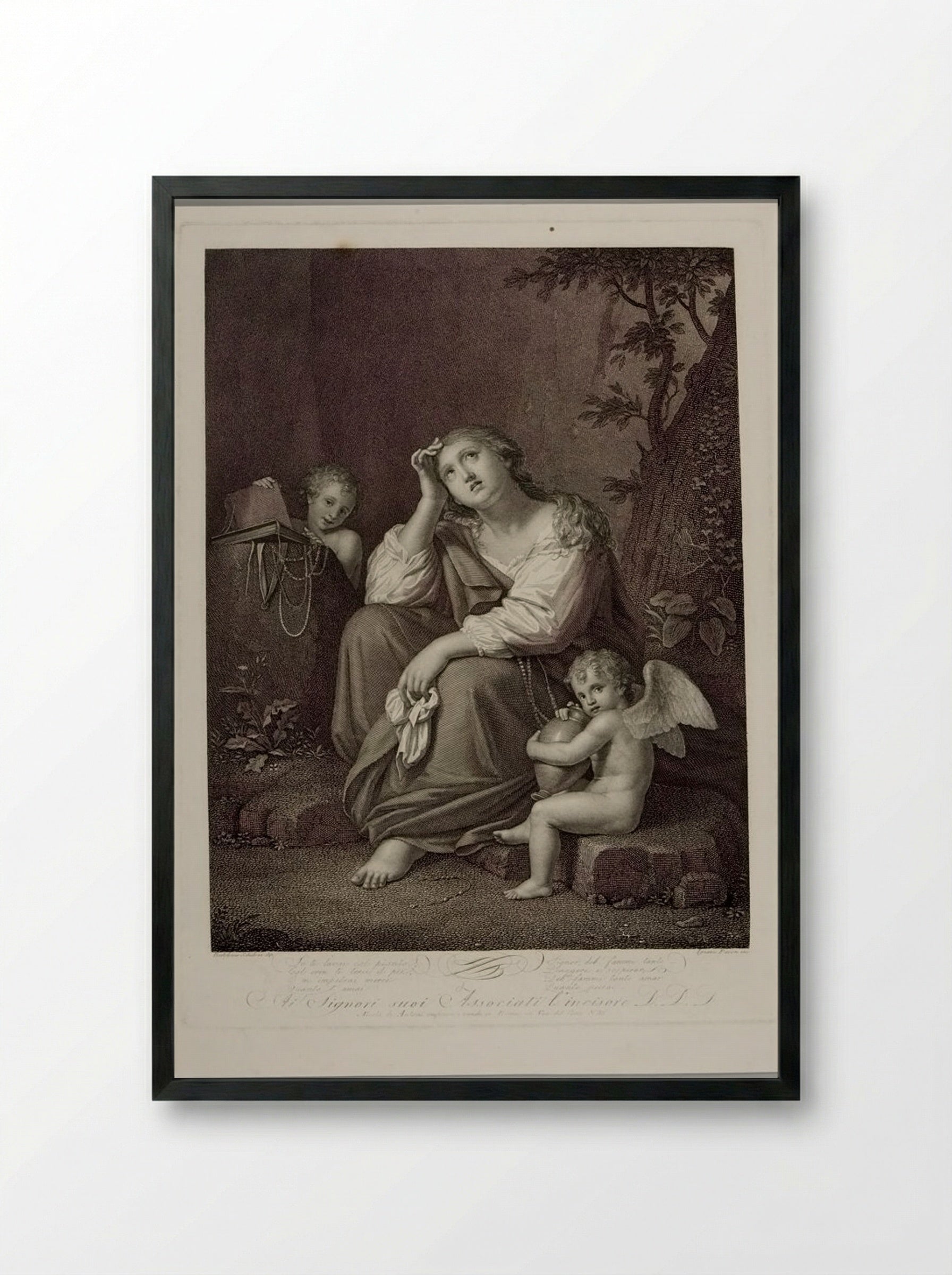 Penitent Magdalen - Ignazio Pavon - Framed Print Black