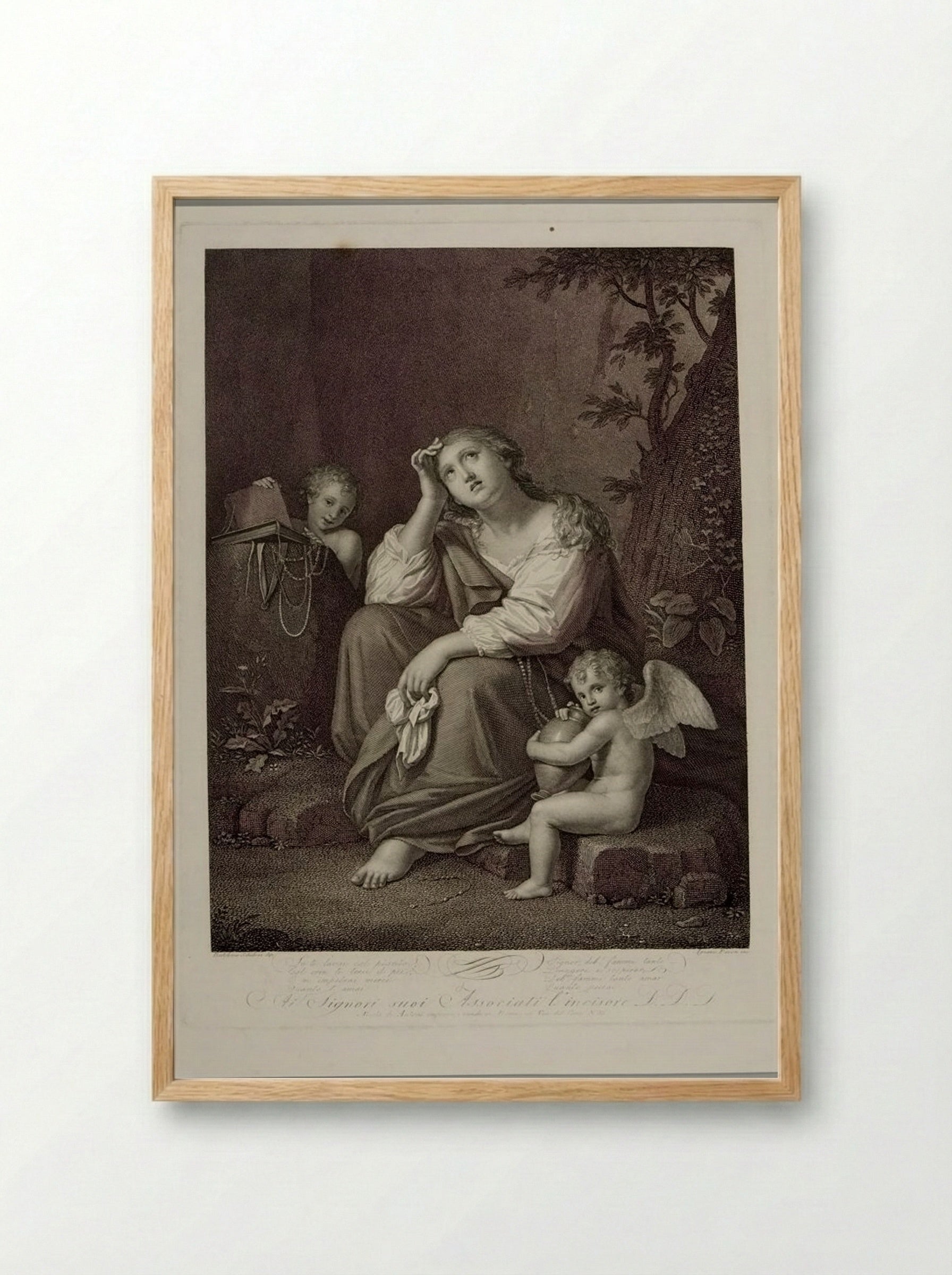 Penitent Magdalen - Ignazio Pavon - Framed Print Wood