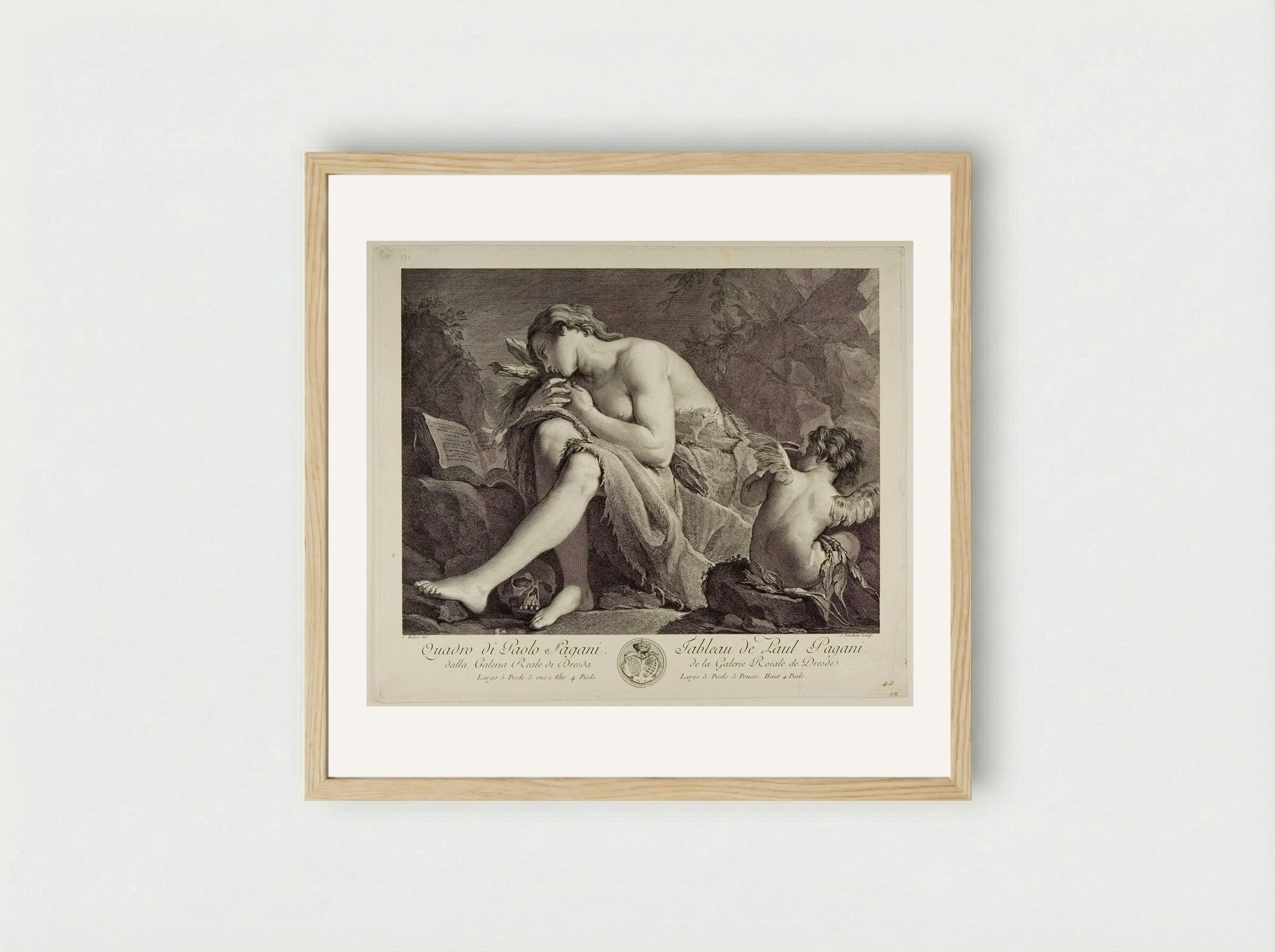 Penitent Magdalene - Jacques Nicolas Tardieu - Framed Print Wood