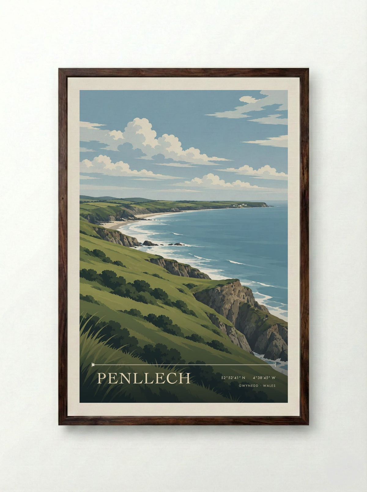 Penllech, Gwynedd | Travel Poster - Framed Print Dark Wood