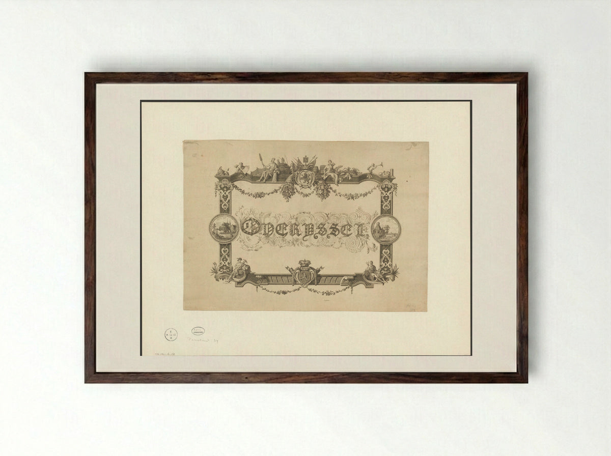 Pennekunst voor Overijssel - Jacob Willem Strunck - Framed Print Dark Wood