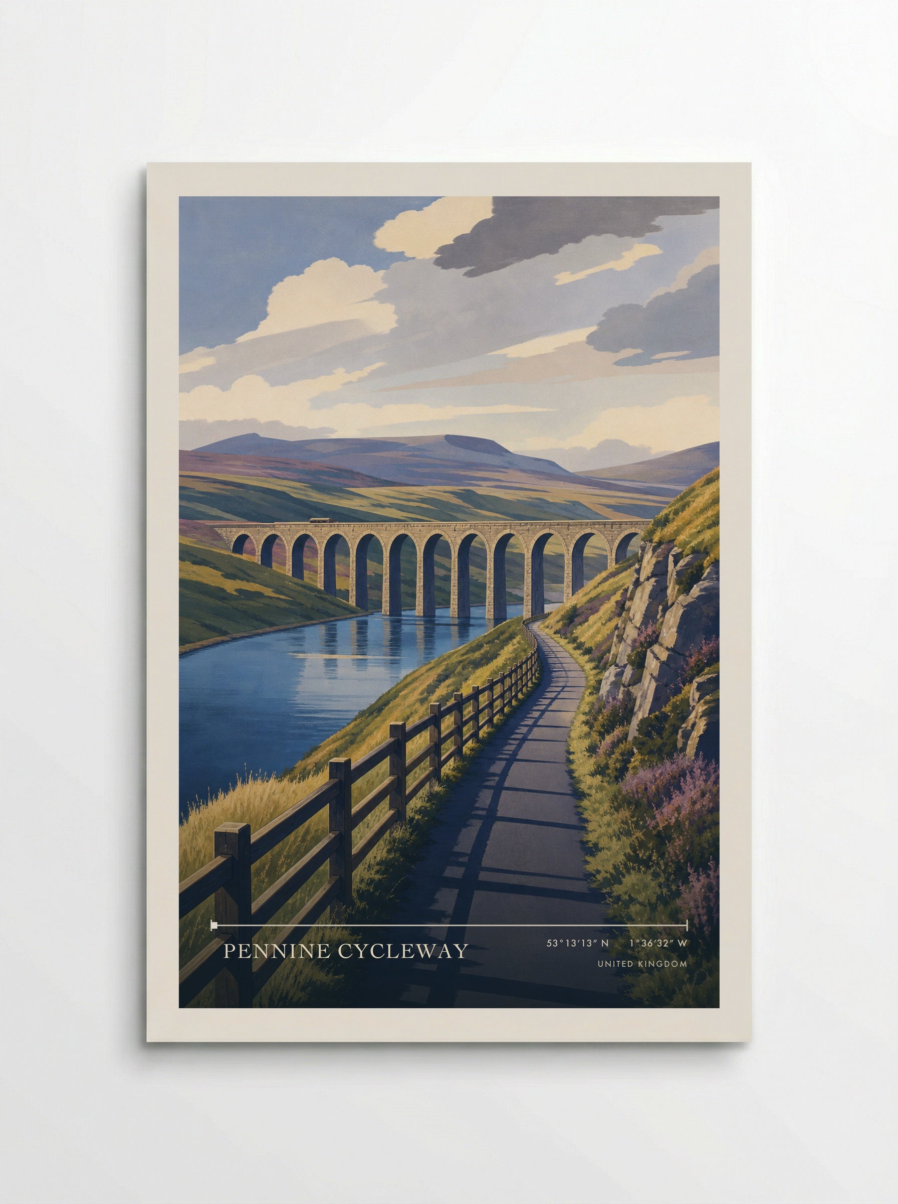 Pennine Cycleway United Kingdom Travel Poster - Poster