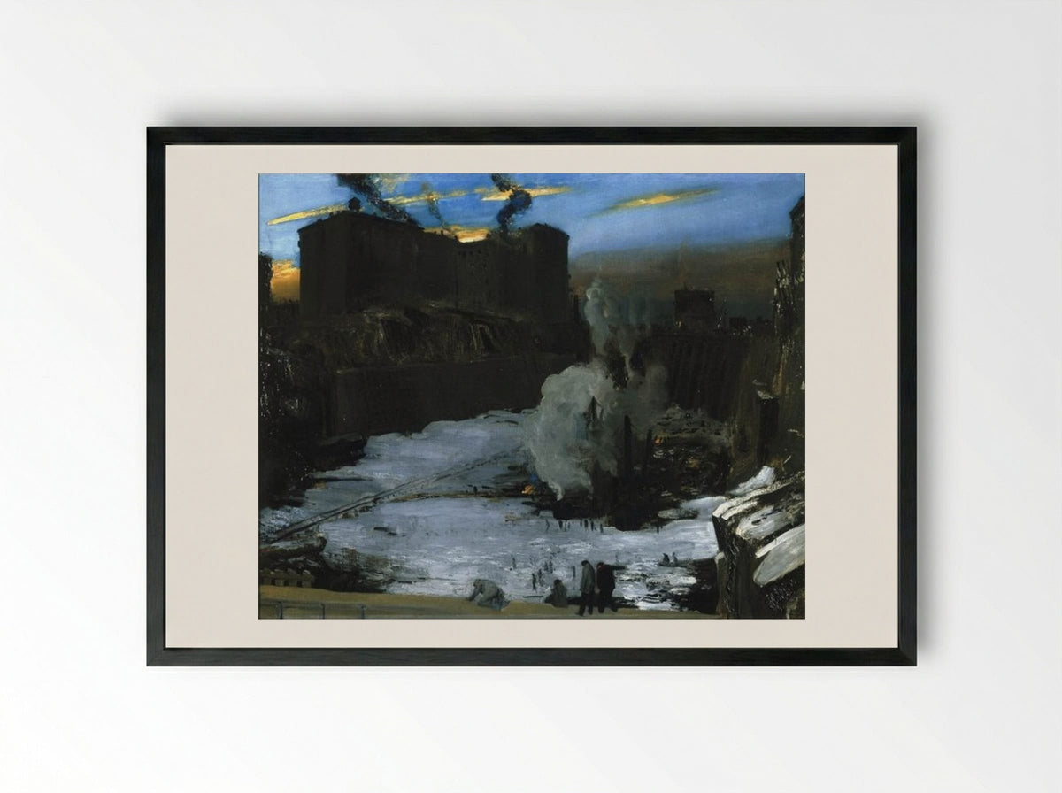 Pennsylvania Station Excavation - George Bellows - Framed Print Black