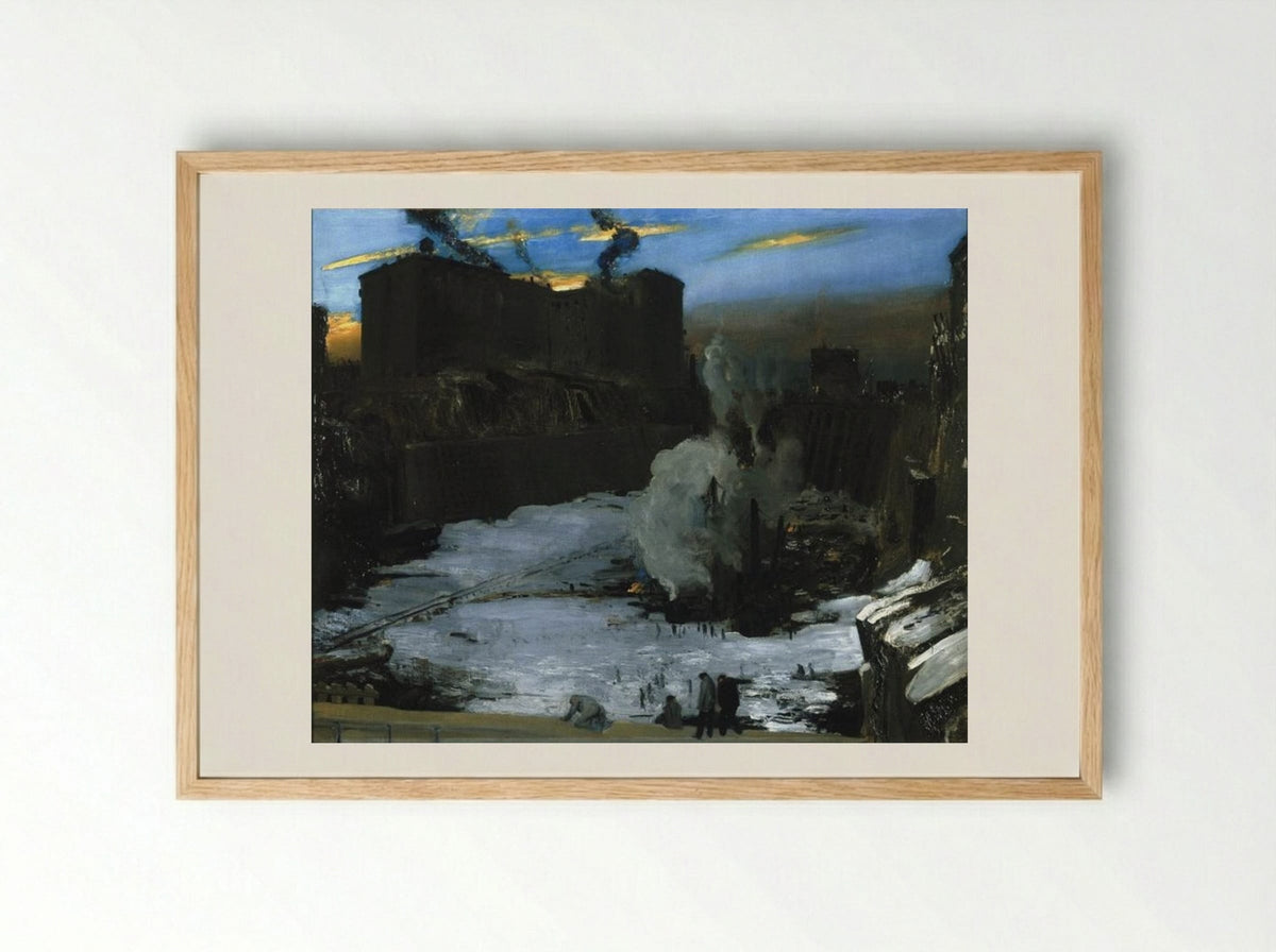 Pennsylvania Station Excavation - George Bellows - Framed Print Wood