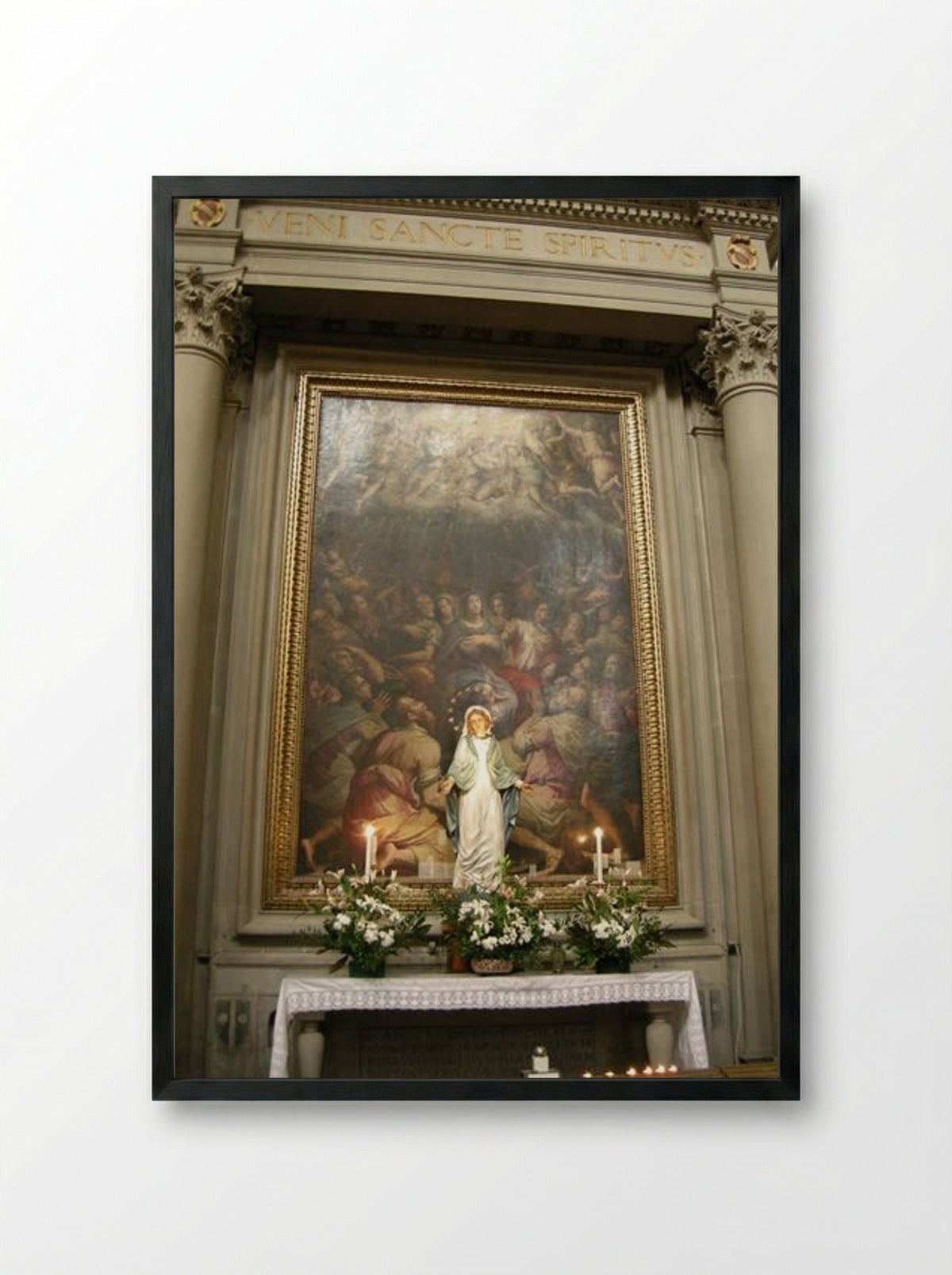 Pentecost - Giorgio Vasari - Framed Print Black