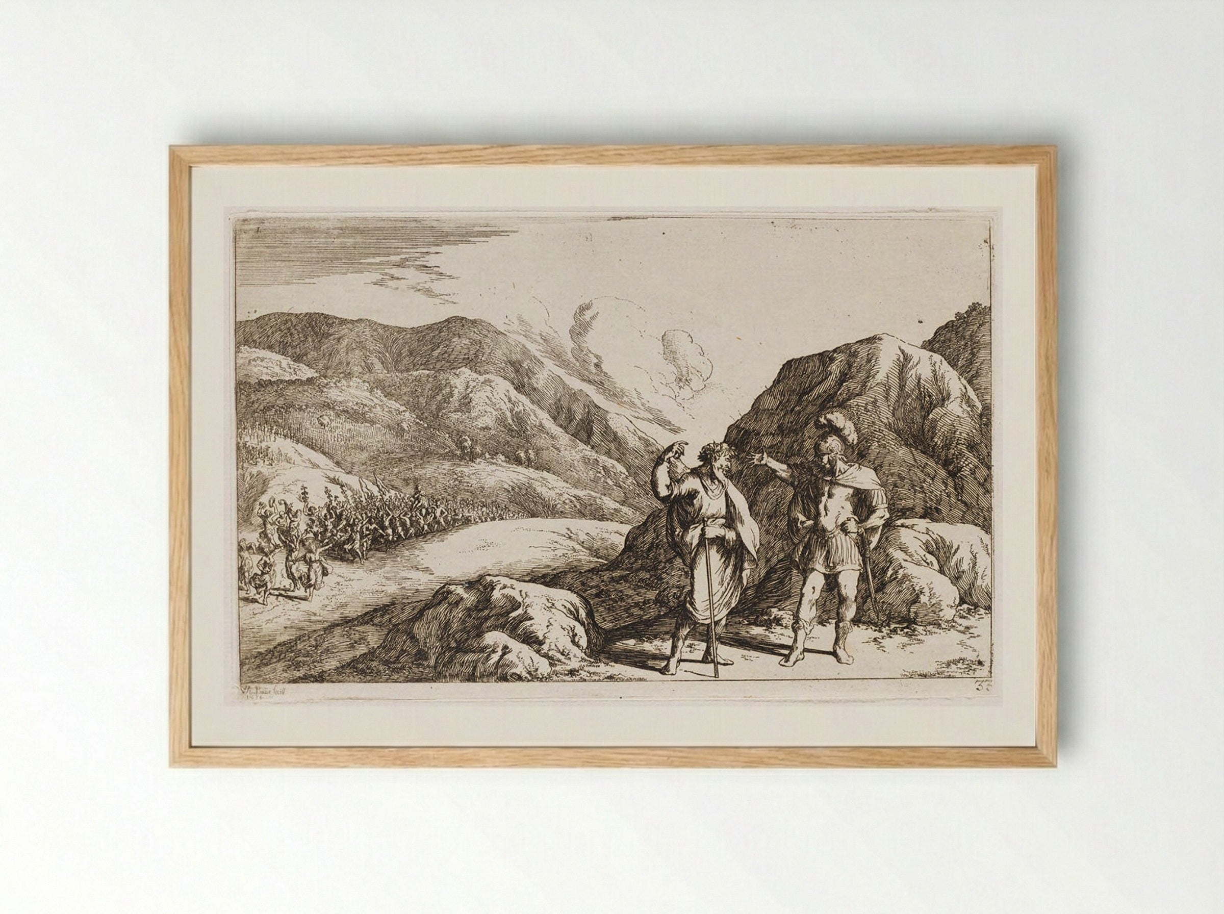 Pentheus Scorns the Prophecies of Tiresias - Johann Wilhelm Baur - Framed Print Wood