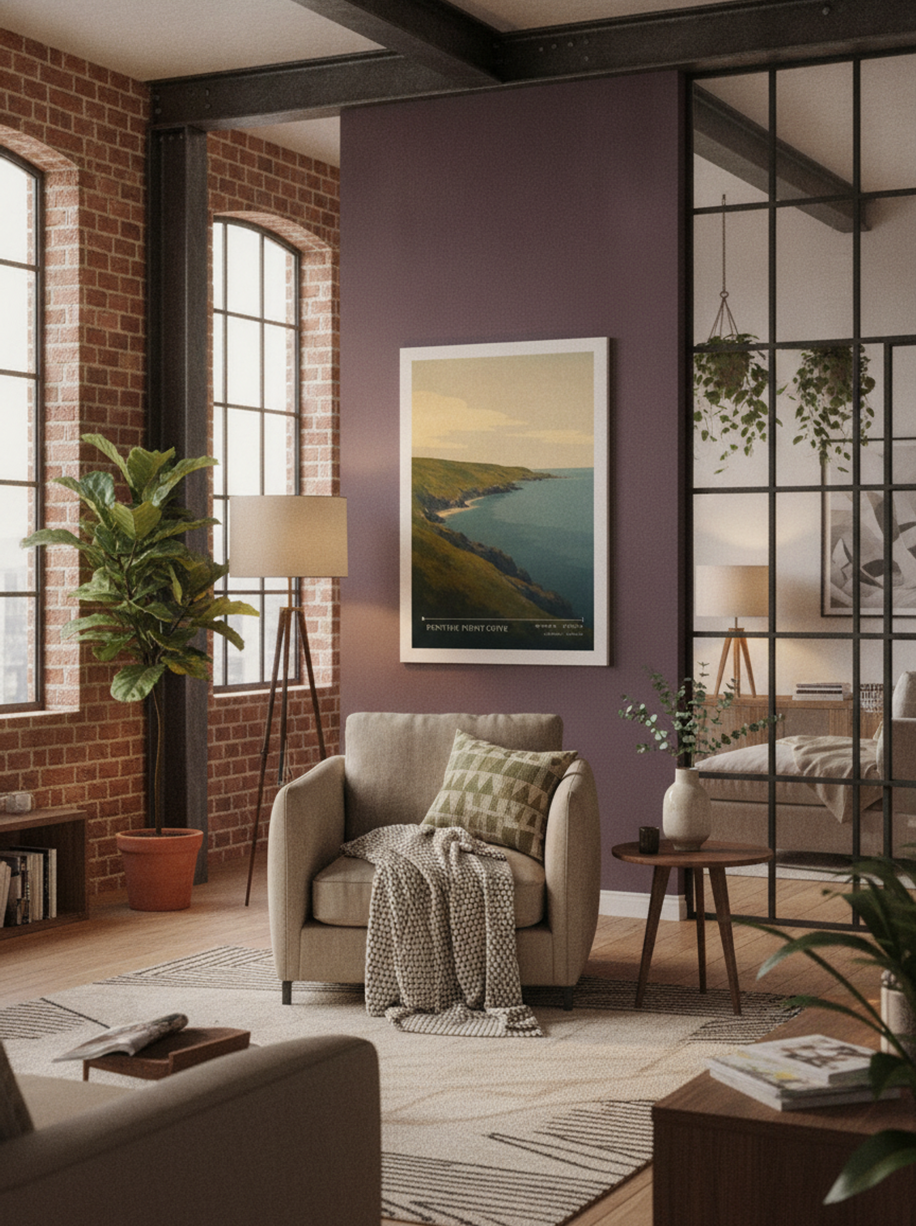 Pentire Point Cove Cornwall England Travel Poster - Lifestyle