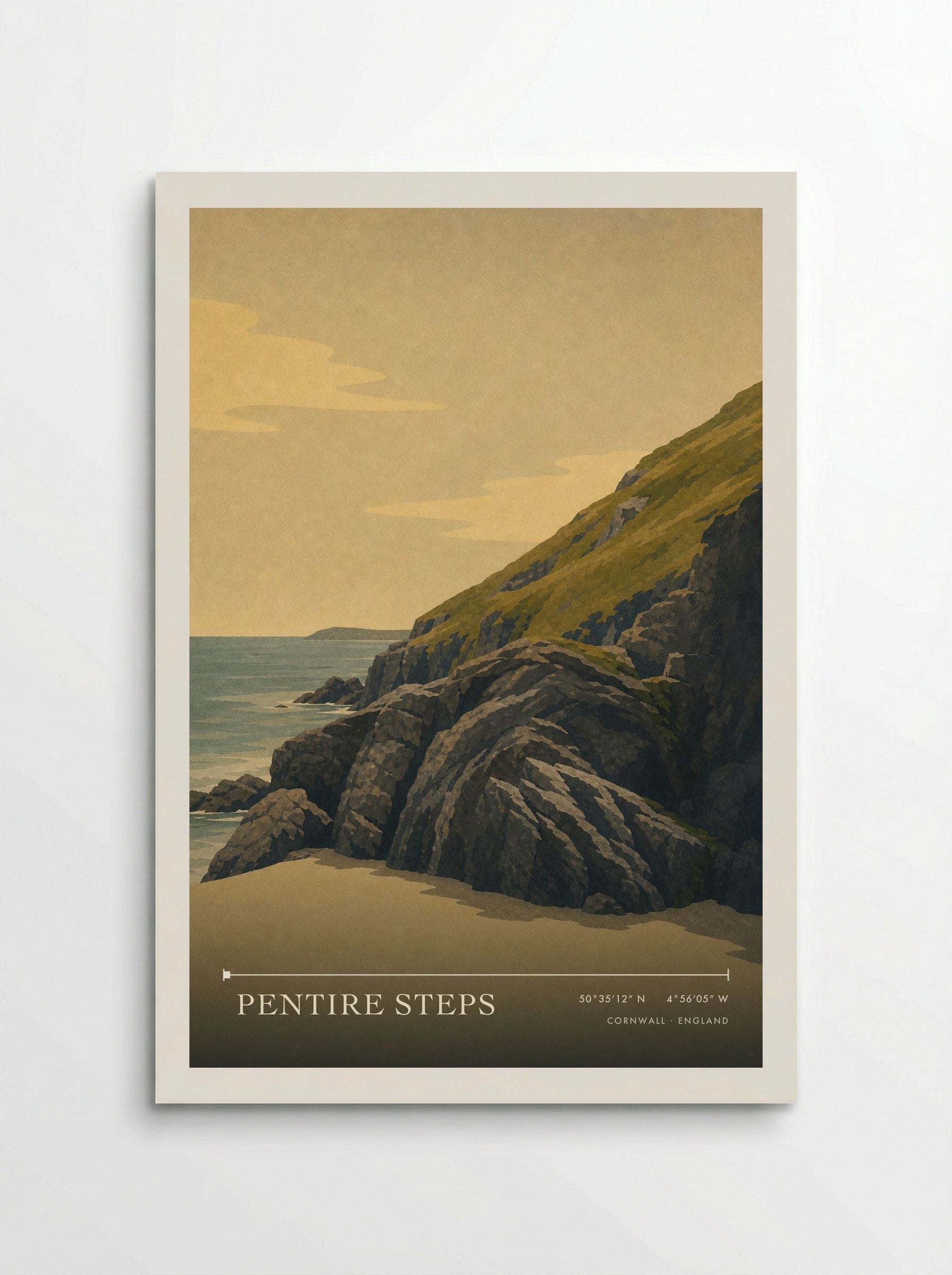 Pentire Steps Cornwall England Travel Poster - Poster