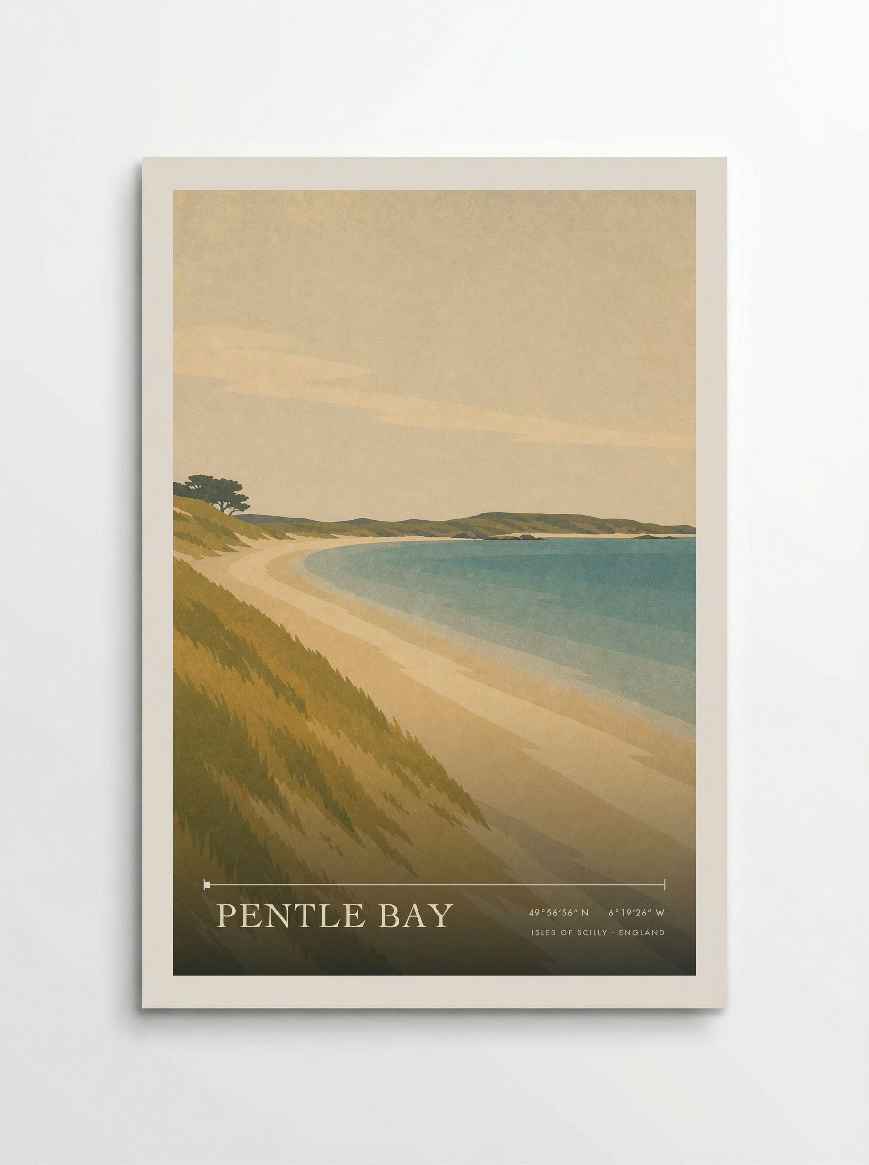 Pentle Bay Isles of Scilly England Travel Poster - Poster