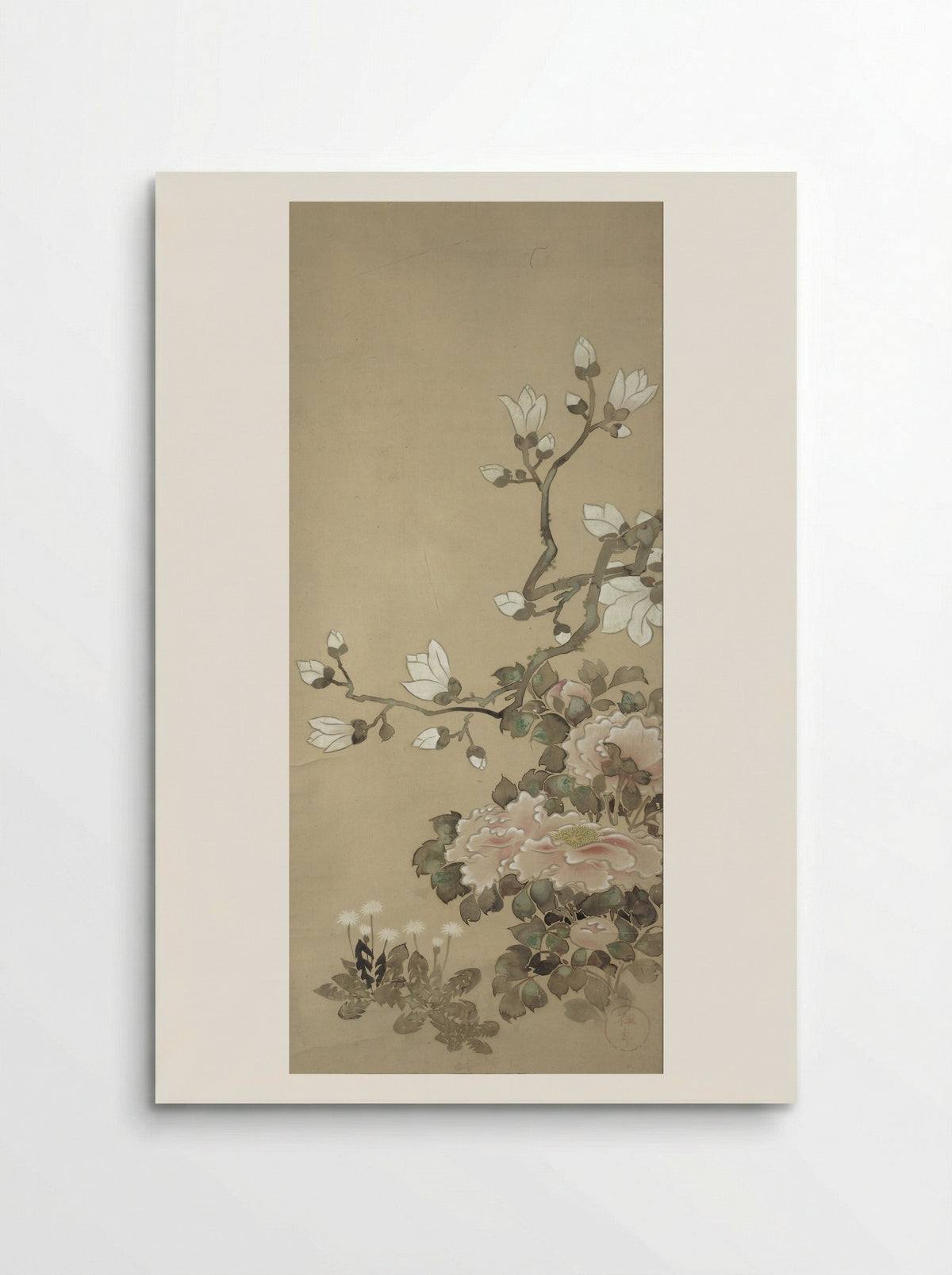 Peonies, Magnolia, and Dandelions - Tawaraya Sôtatsu - Poster