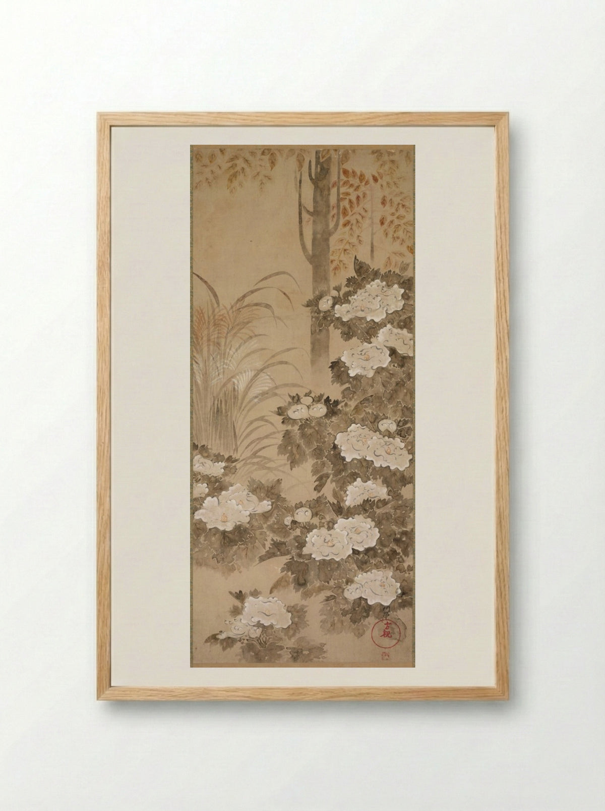 Peonies - Tatebayashi Kagei - Framed Print Wood