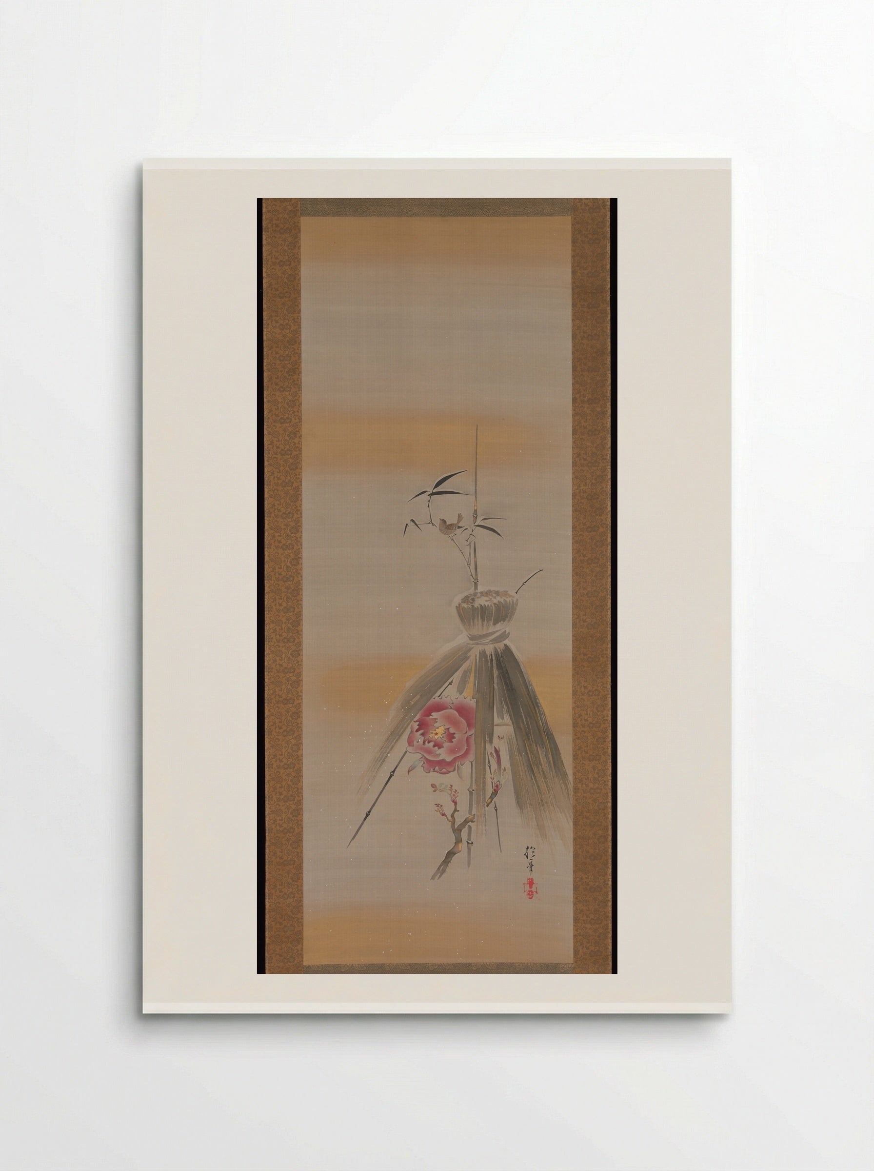 Peony Sheltered by Rice Straw - Sakai Hōitsu - Poster