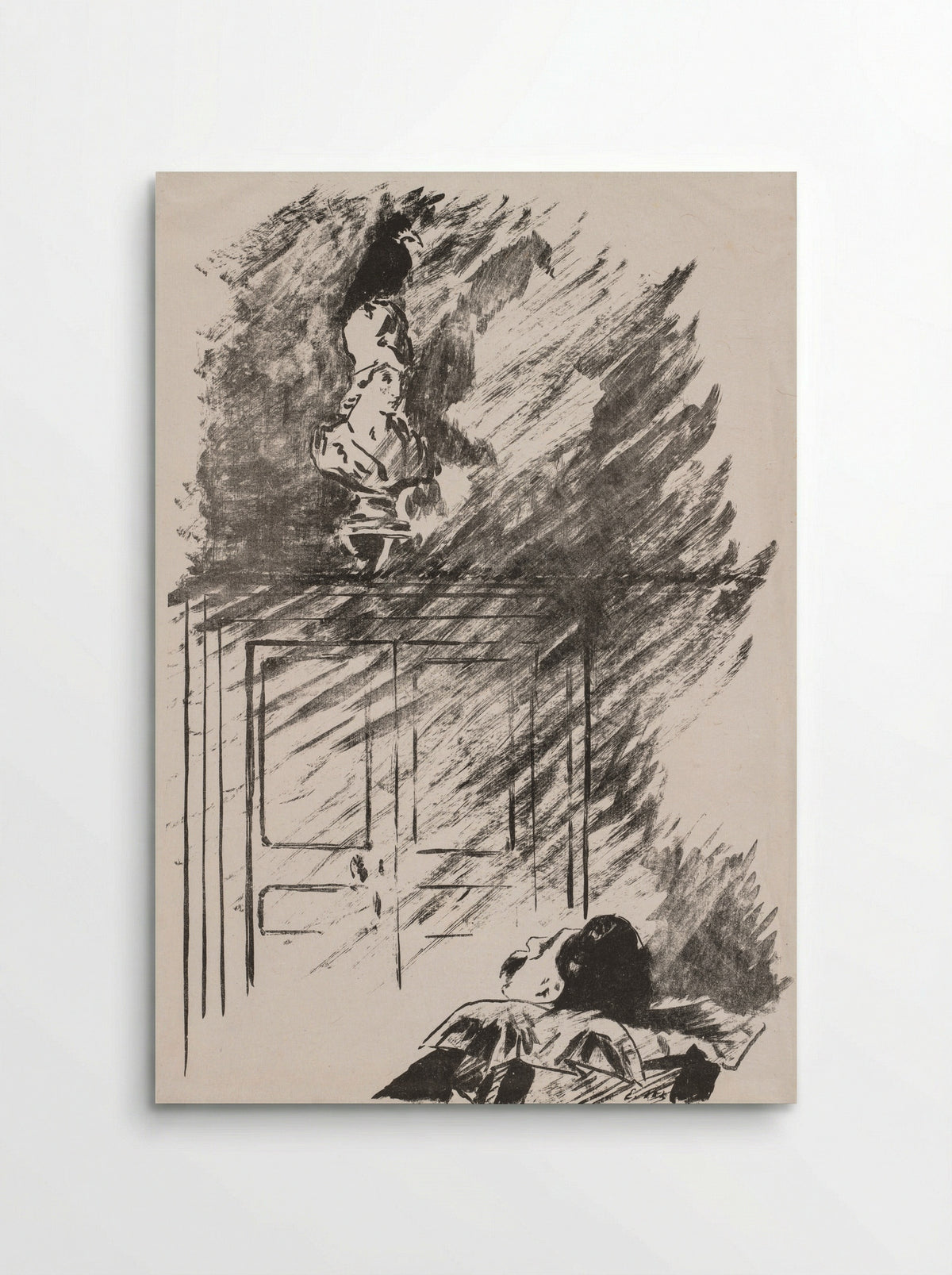 Perched upon a Bust of Pallas - Édouard Manet - Poster