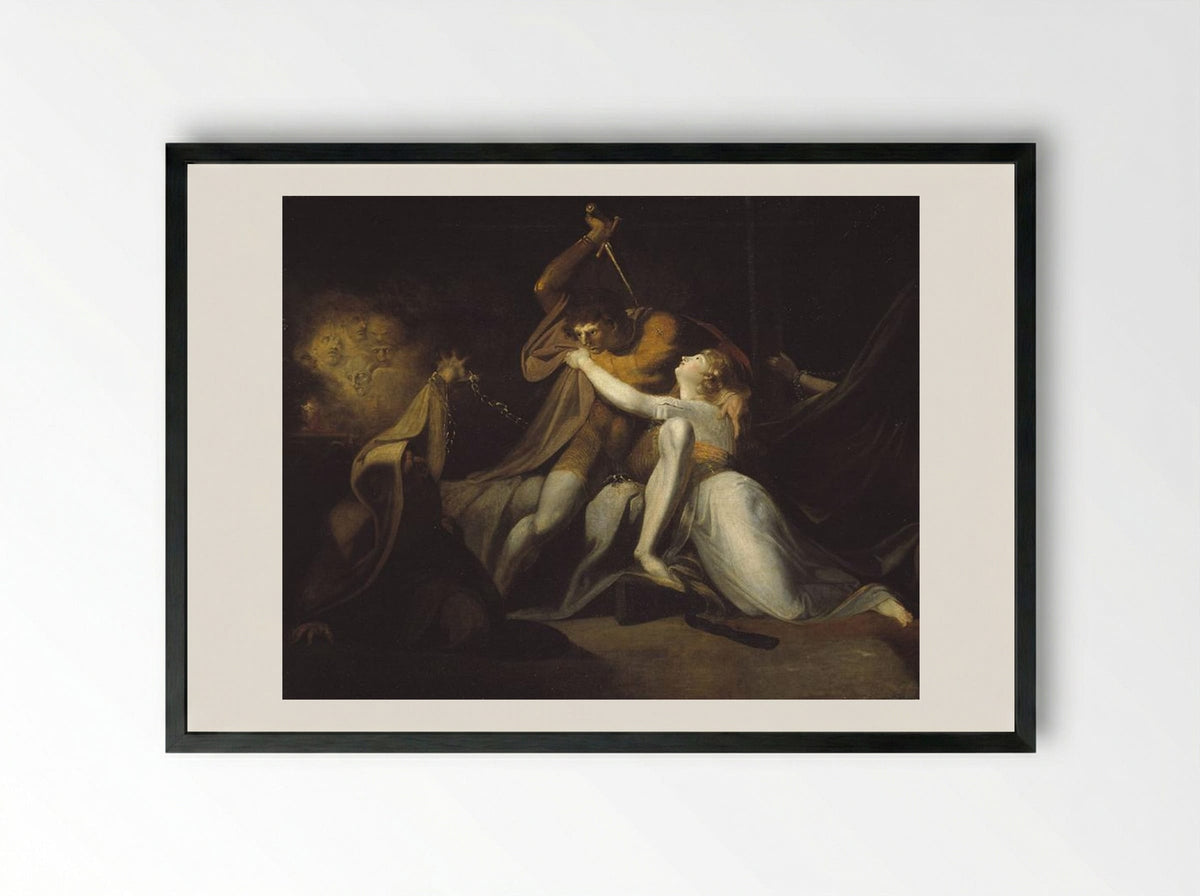 Percival Delivering Belisane from the Enchantment of Urma - Henry Fuseli - Framed Print Black